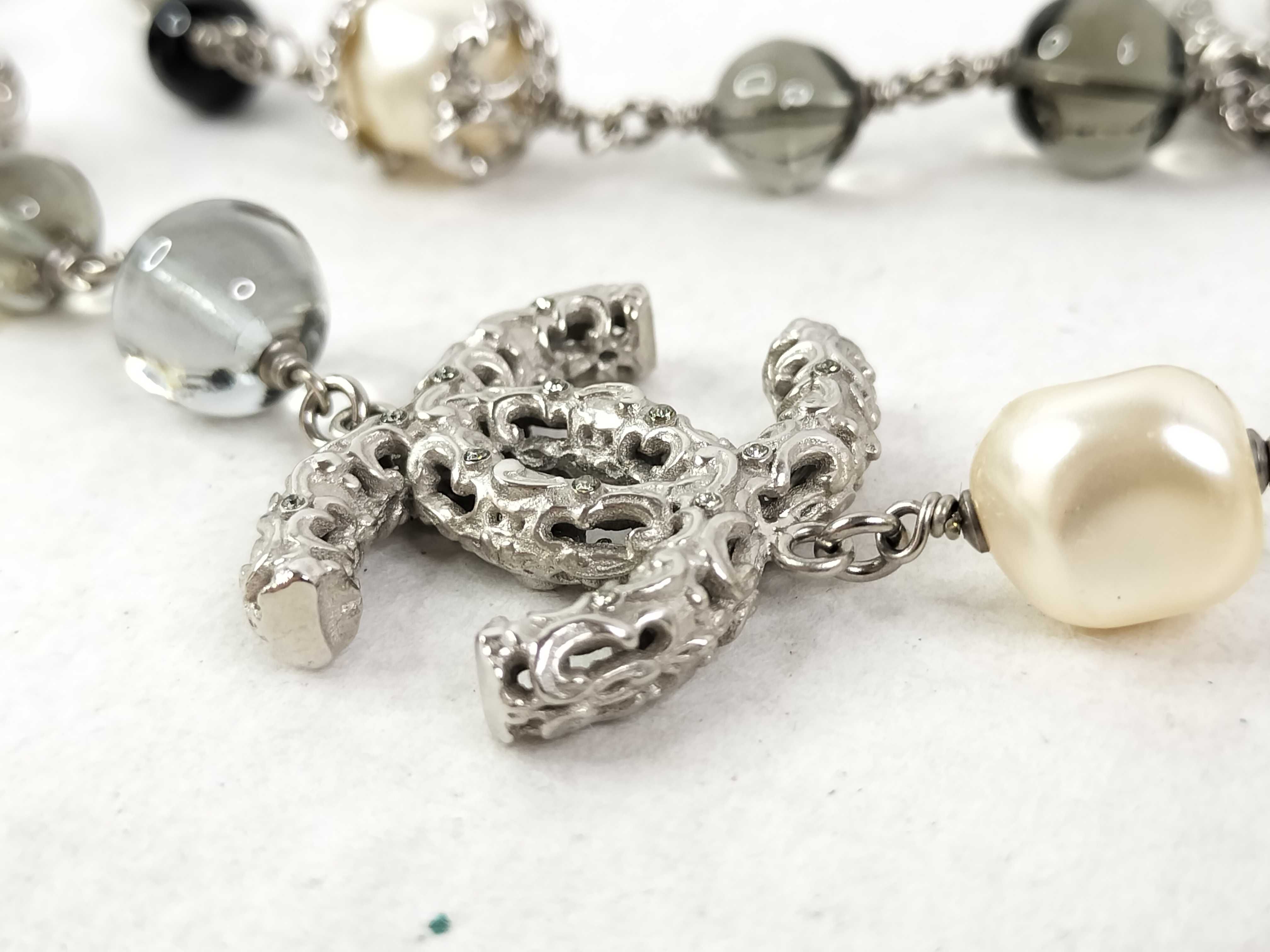 Coco Mark B14A Coco Pearl Rhinestone Long Necklace — view 4