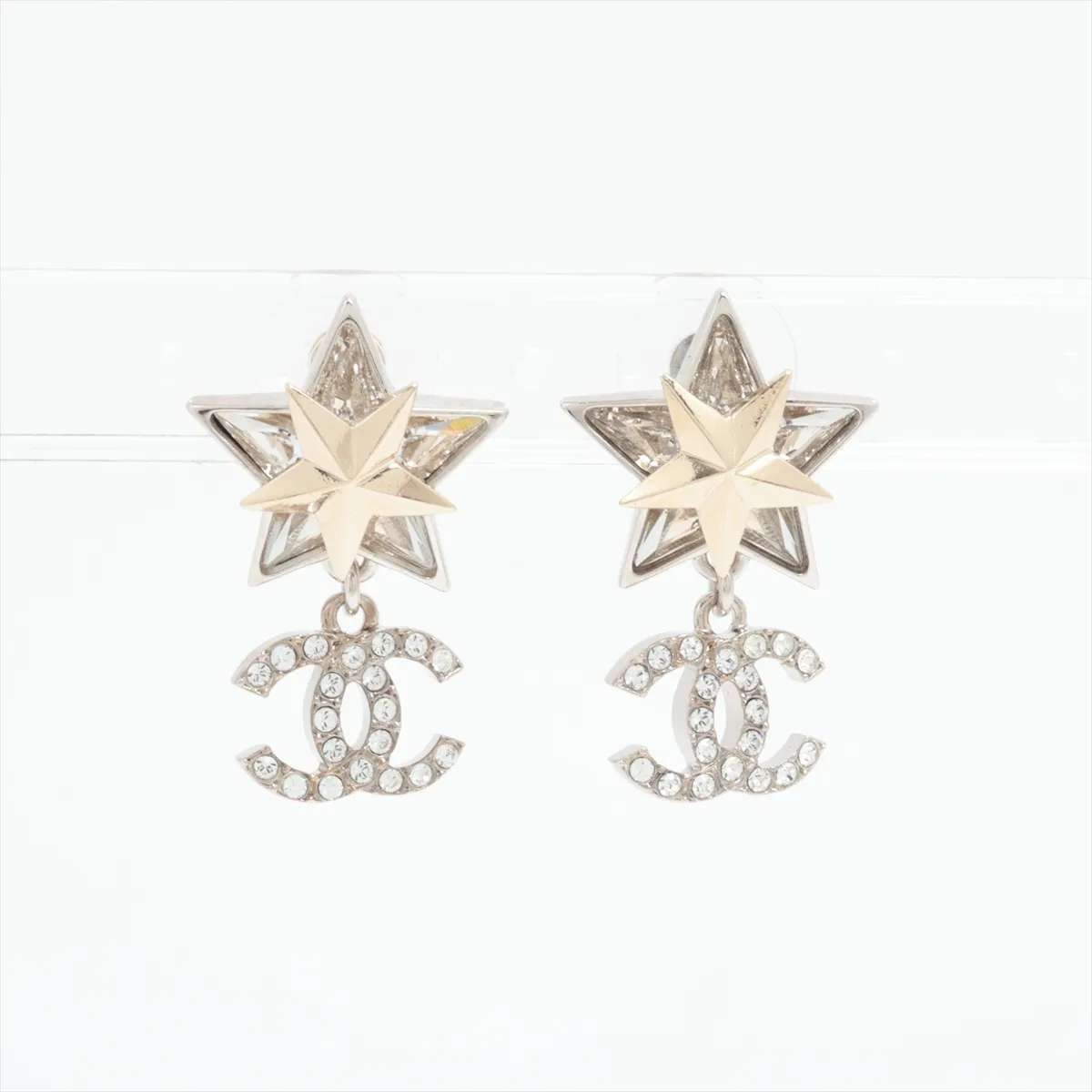Cocomark C23S Earrings (for both ears) GP x Rhinestone Silver