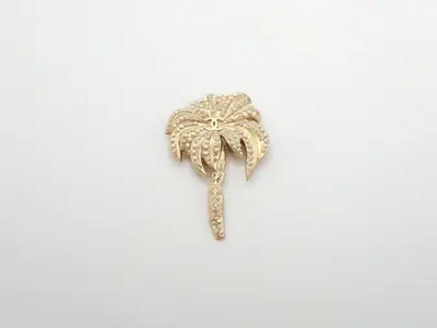 Brooch, Coco Mark, Pearl, Palm Tree, Gold