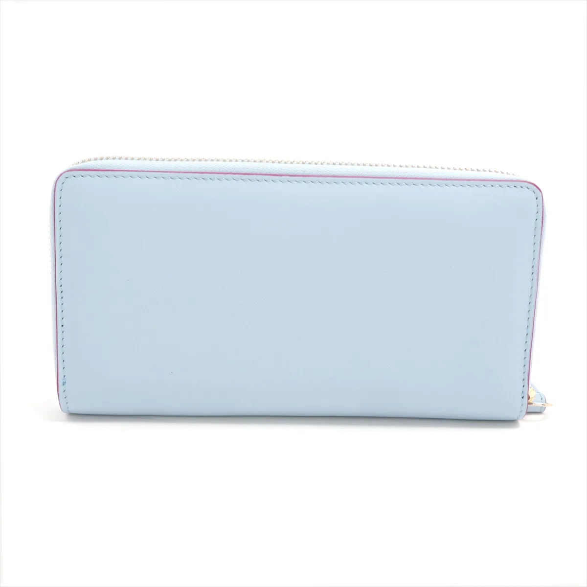 x Yuko Higuchi 847918 Leather Round Zip Wallet, Blue — view 2