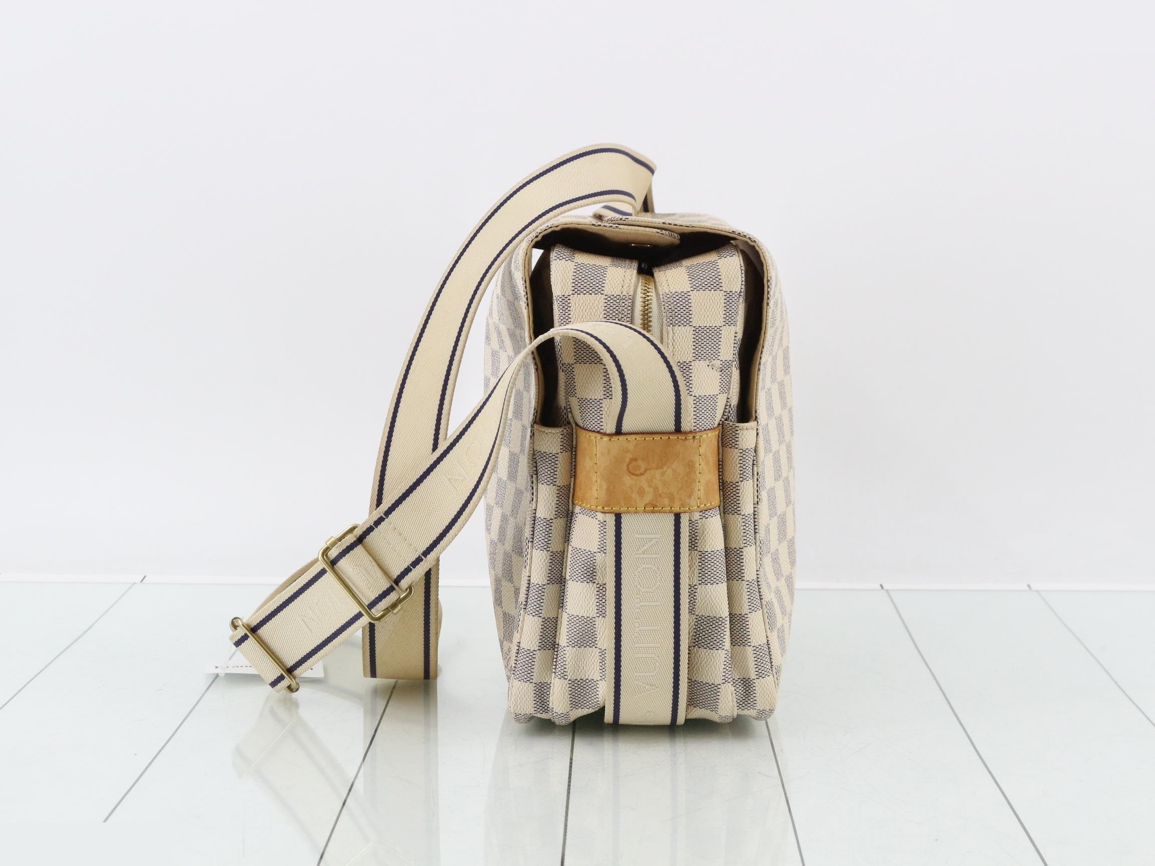 Damier Azur Shoulder Bag (Nav) — view 3