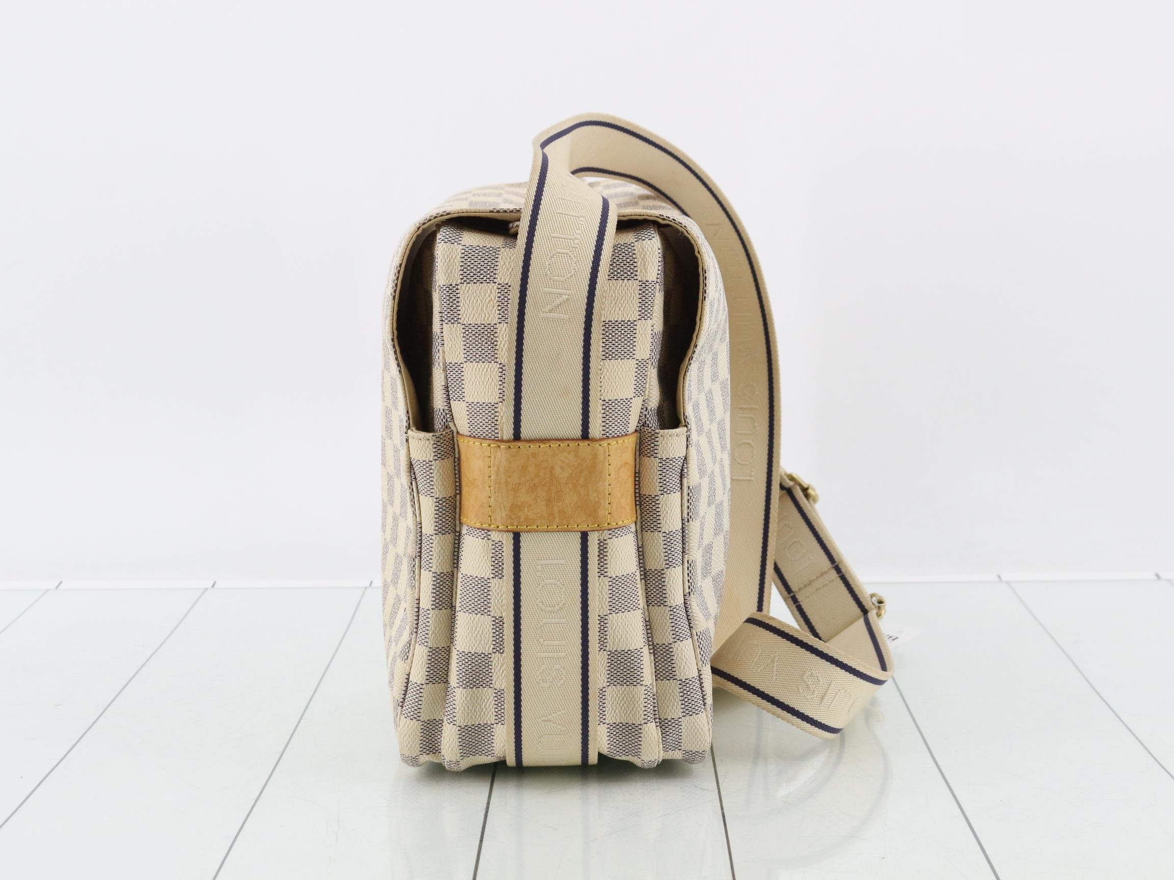 Damier Azur Shoulder Bag (Nav) — view 4