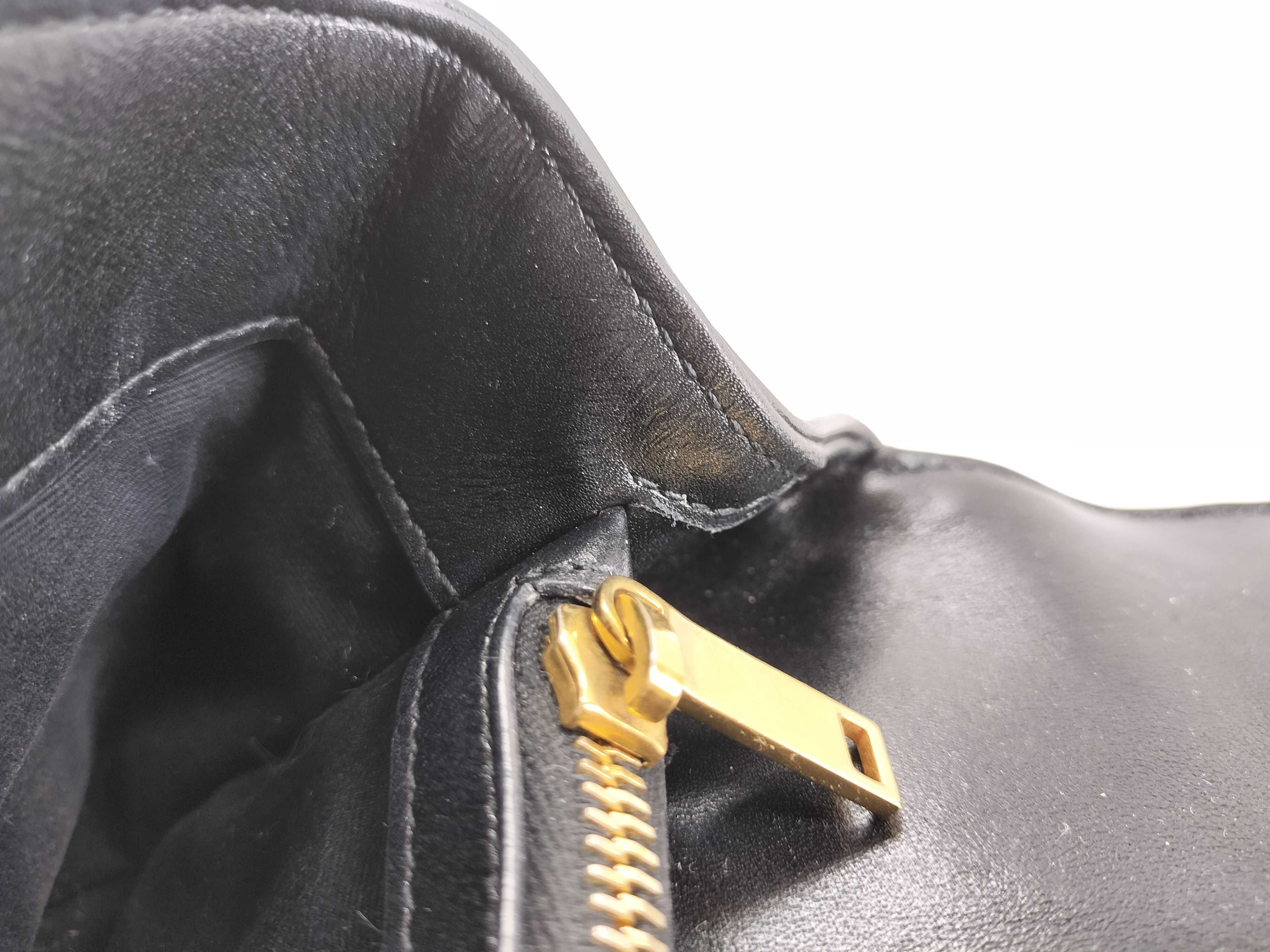 PH-YSL Medium College Quilted Black Leather Shoulder Bag 22cm Handbag — view 11