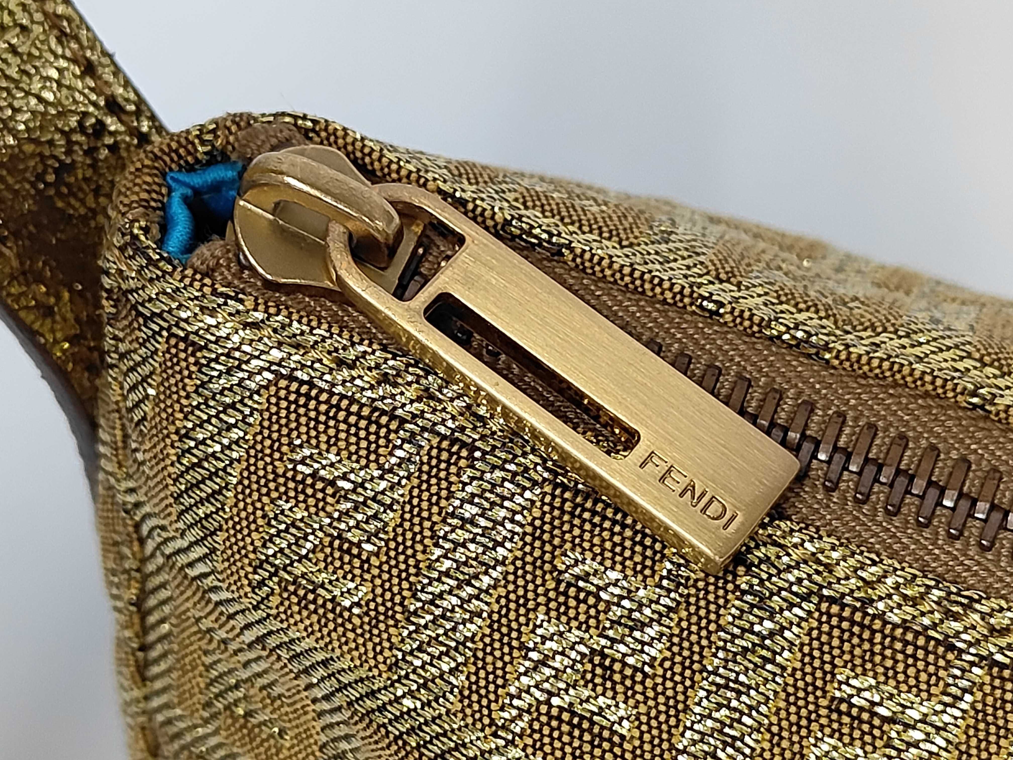Zucchino Shoulder Bag, Leather, Gold, with Dust Bag — view 8