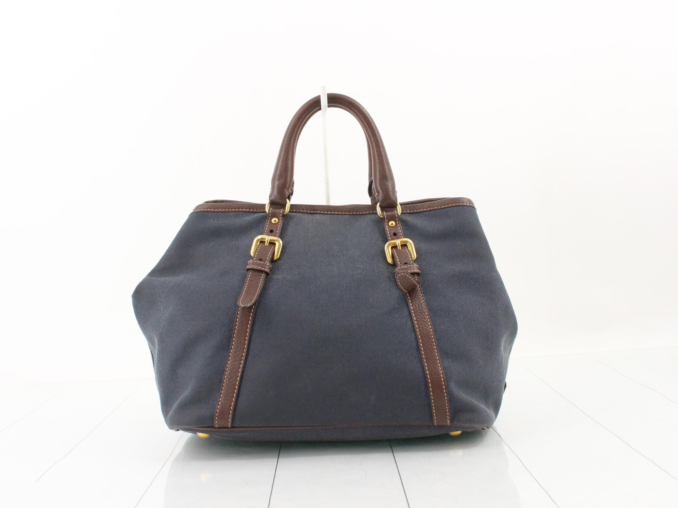 Jacquard tote bag, navy — view 2