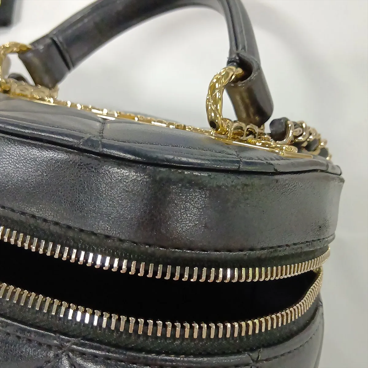 Matelassé Lambskin 2-Way Shoulder Bag, Black with Gold Hardware, A40HA13E, Random Plate, AS1626 — view 12