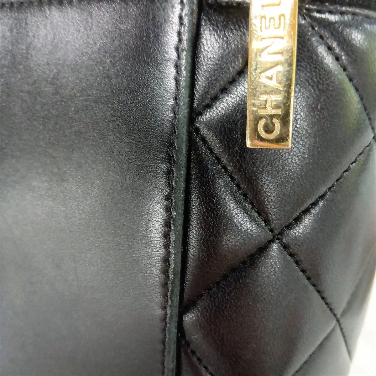 Matelassé Lambskin 2-Way Shoulder Bag, Black with Gold Hardware, A40HA13E, Random Plate, AS1626 — view 14