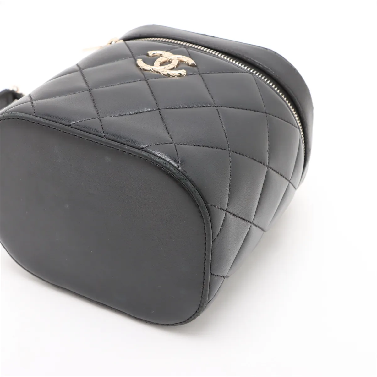 Matelassé Lambskin 2-Way Shoulder Bag, Black with Gold Hardware, A40HA13E, Random Plate, AS1626 — view 3