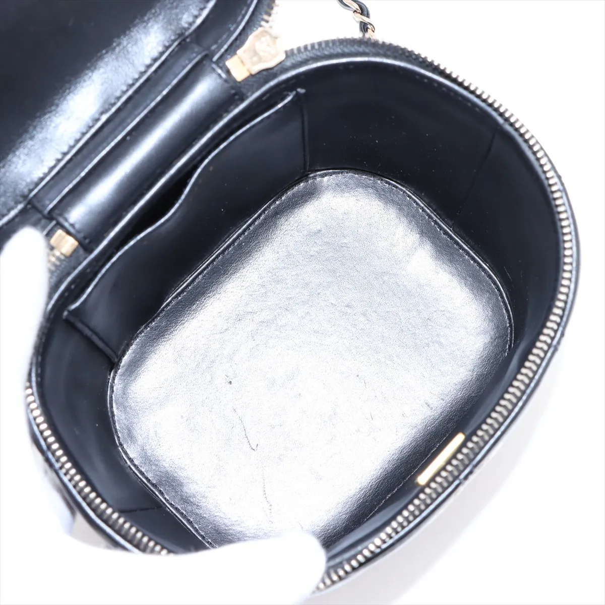 Matelassé Lambskin 2-Way Shoulder Bag, Black with Gold Hardware, A40HA13E, Random Plate, AS1626 — view 8