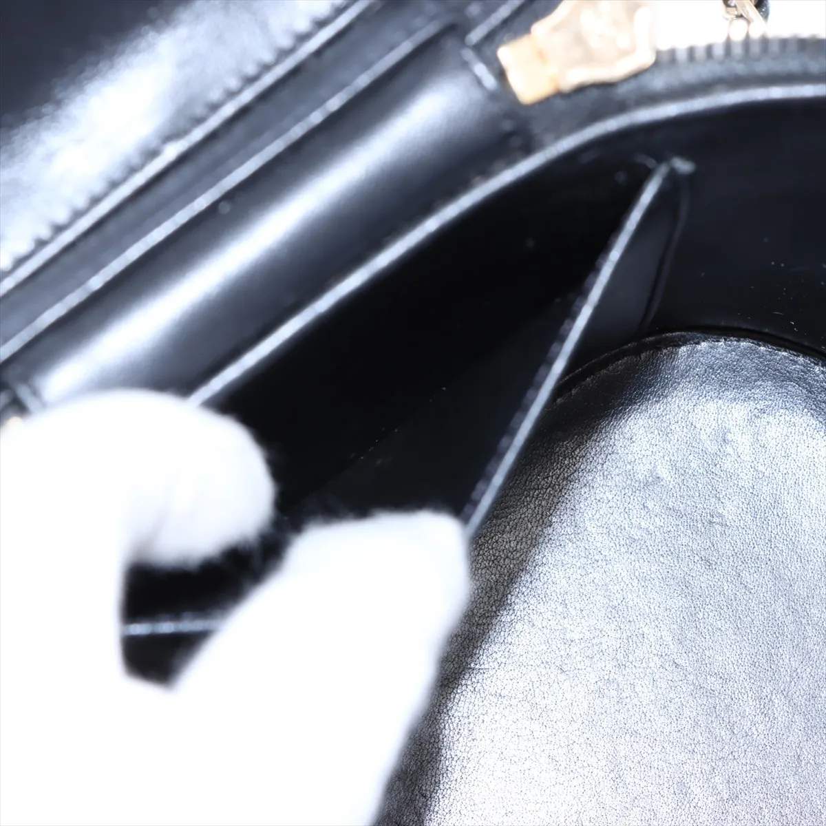 Matelassé Lambskin 2-Way Shoulder Bag, Black with Gold Hardware, A40HA13E, Random Plate, AS1626 — view 9