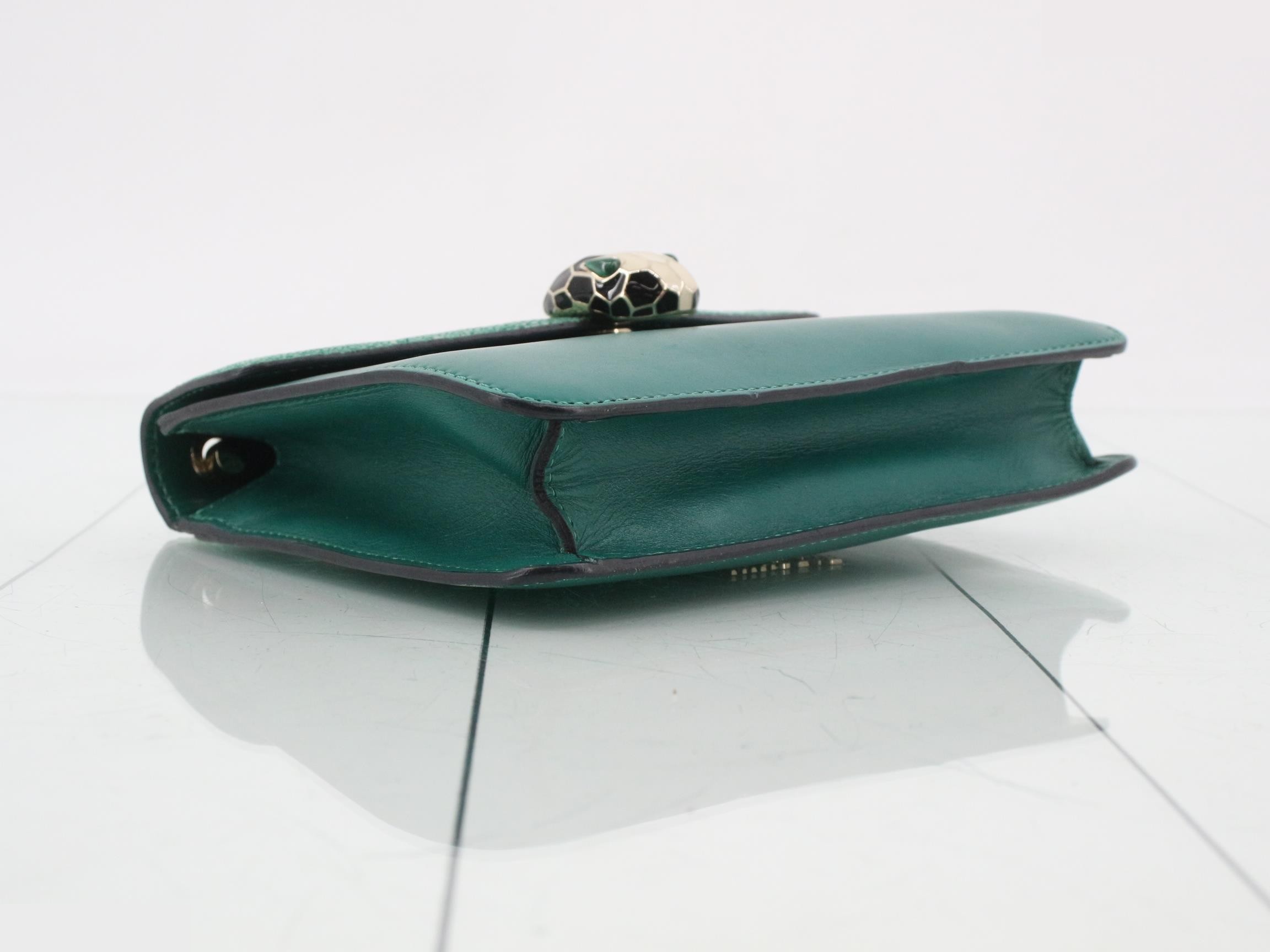Serpenti Forever Chain Shoulder Bag, Green — view 5