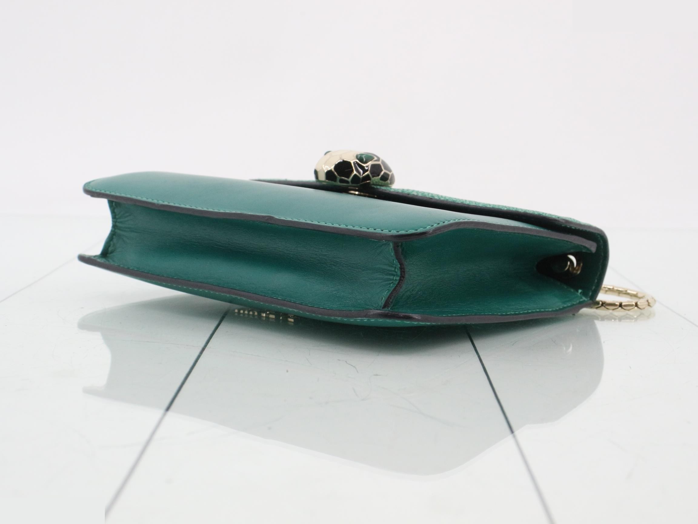Serpenti Forever Chain Shoulder Bag, Green — view 6
