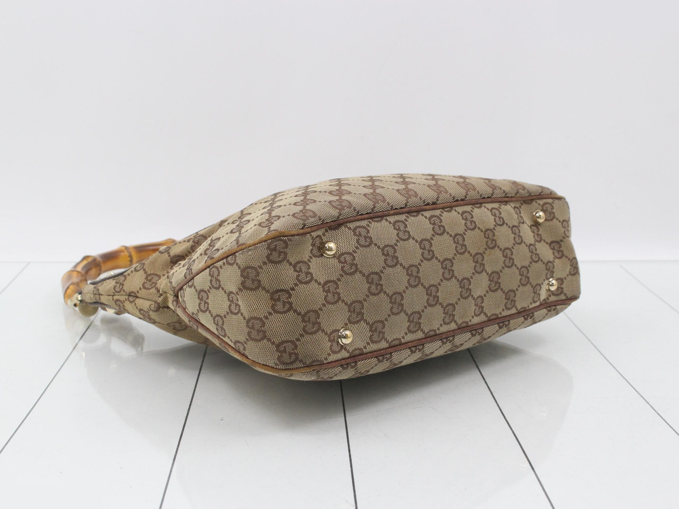 Bamboo GG Canvas Studded One-Shoulder Bag — view 5