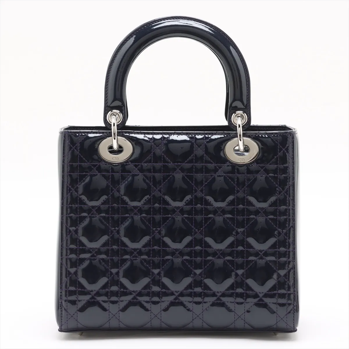 Cannage Lady Dior Patent Leather 2WAY Handbag Navy — view 2