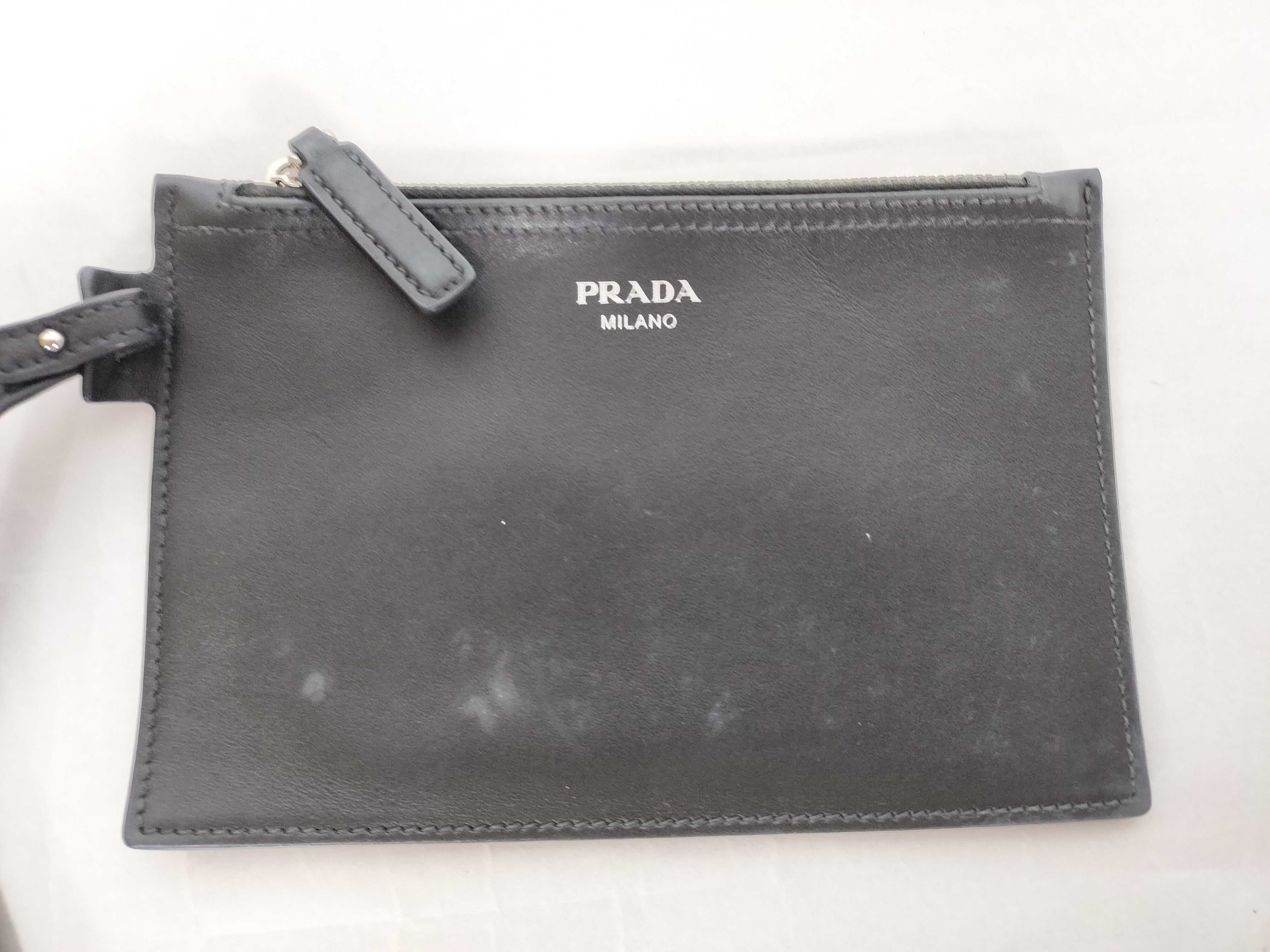 tote bag, leather, black, with logo and pouch. — view 10