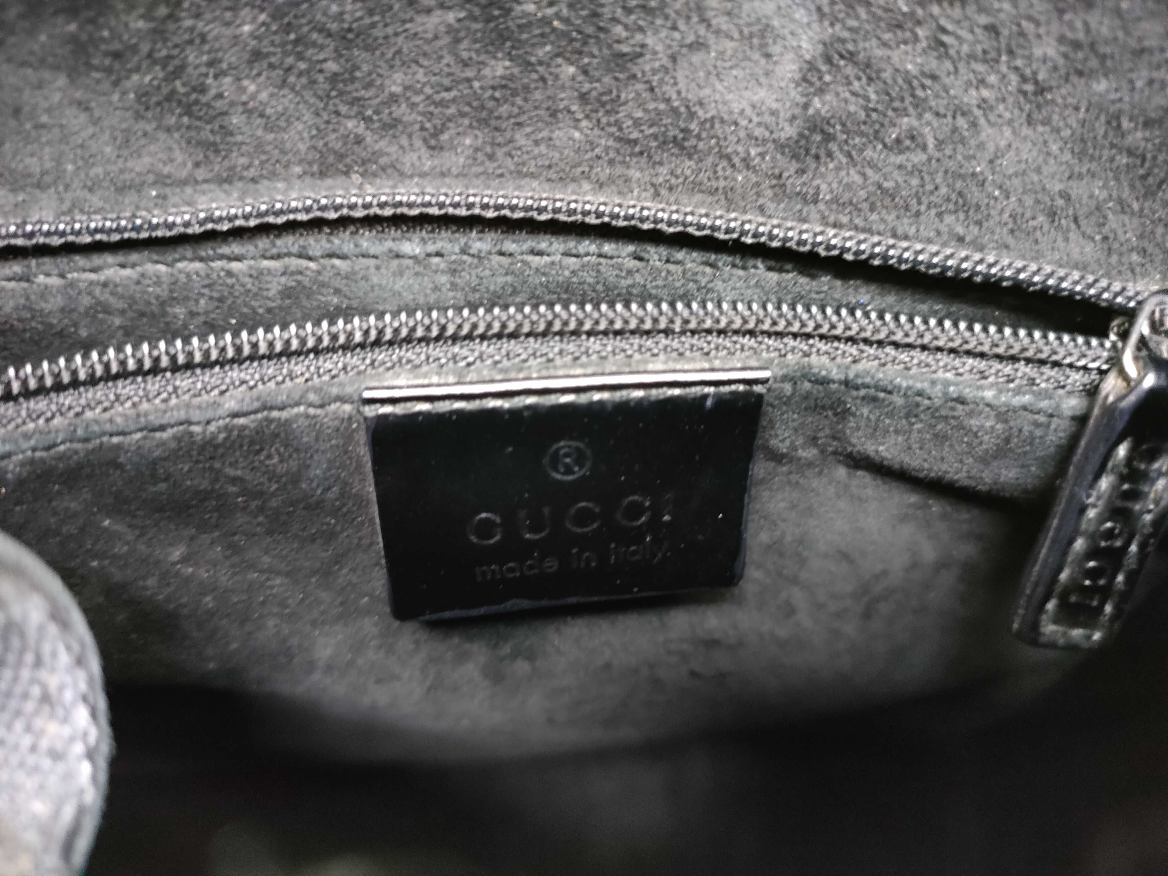 GG Canvas Handbag, Black, Plastic Handle — view 11