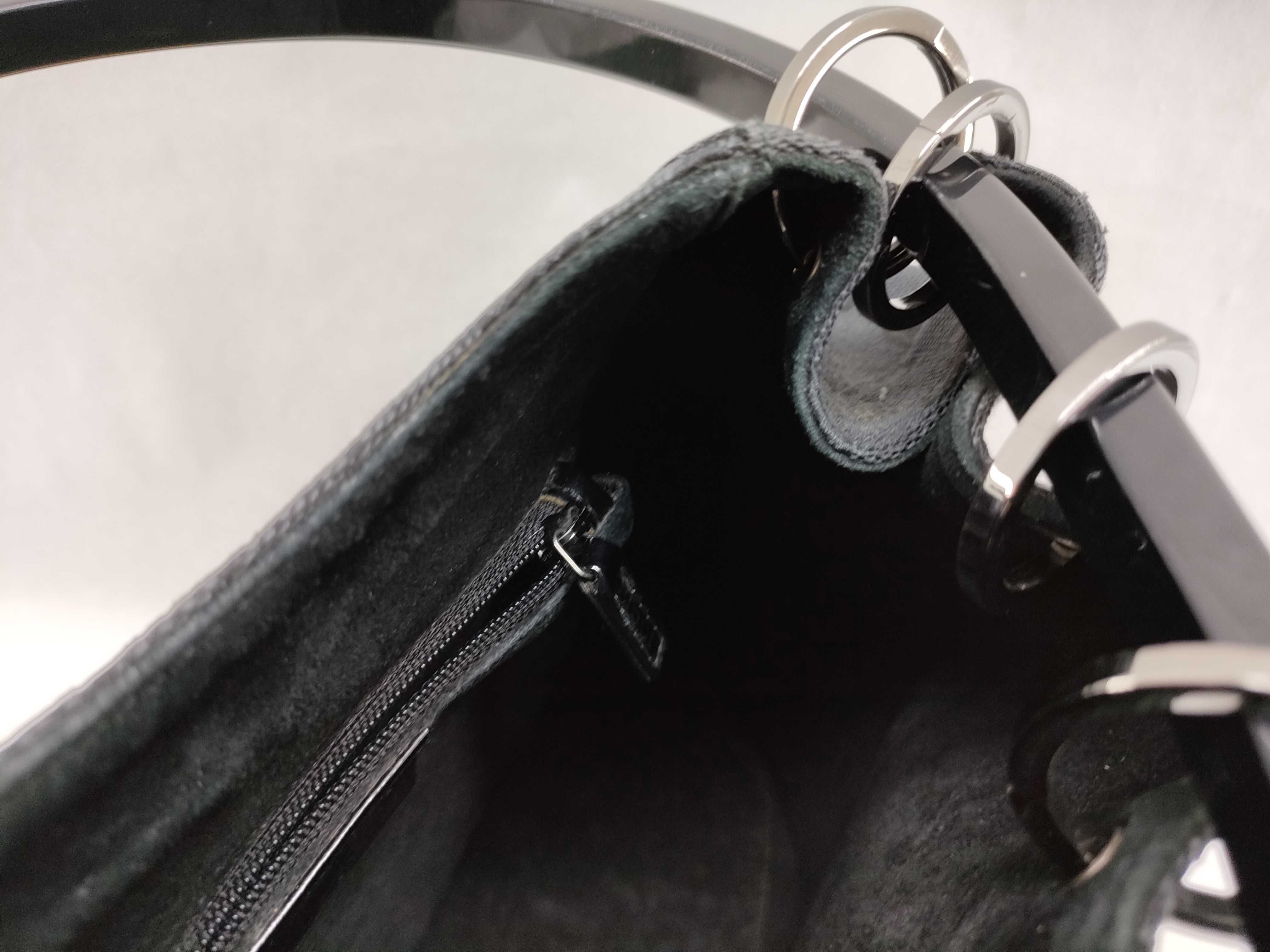 GG Canvas Handbag, Black, Plastic Handle — view 8