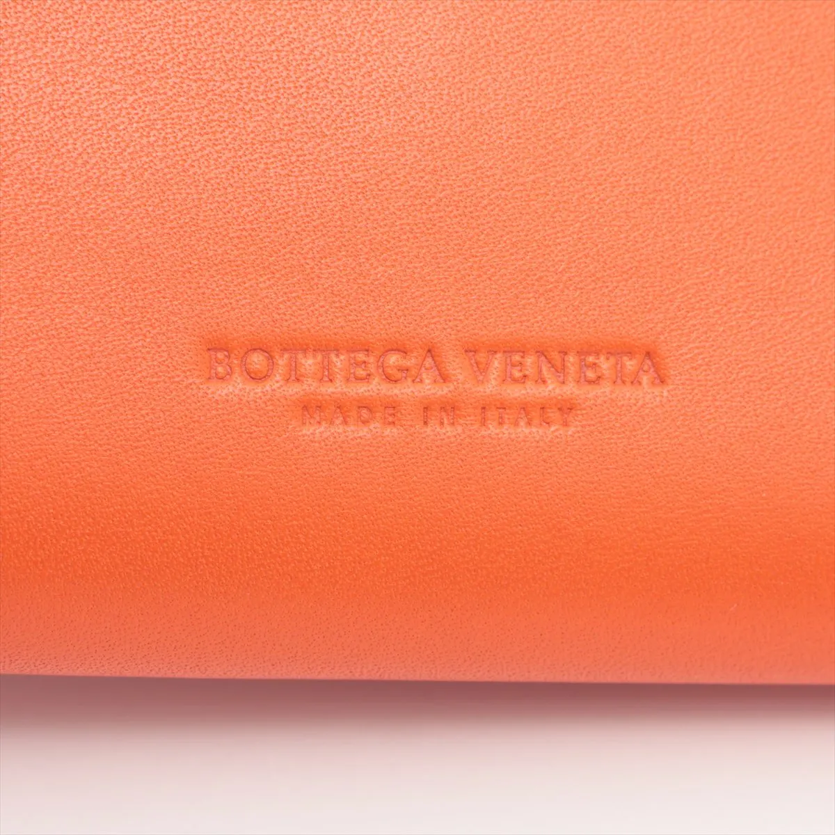 Leather Long Wallet, Orange — view 7