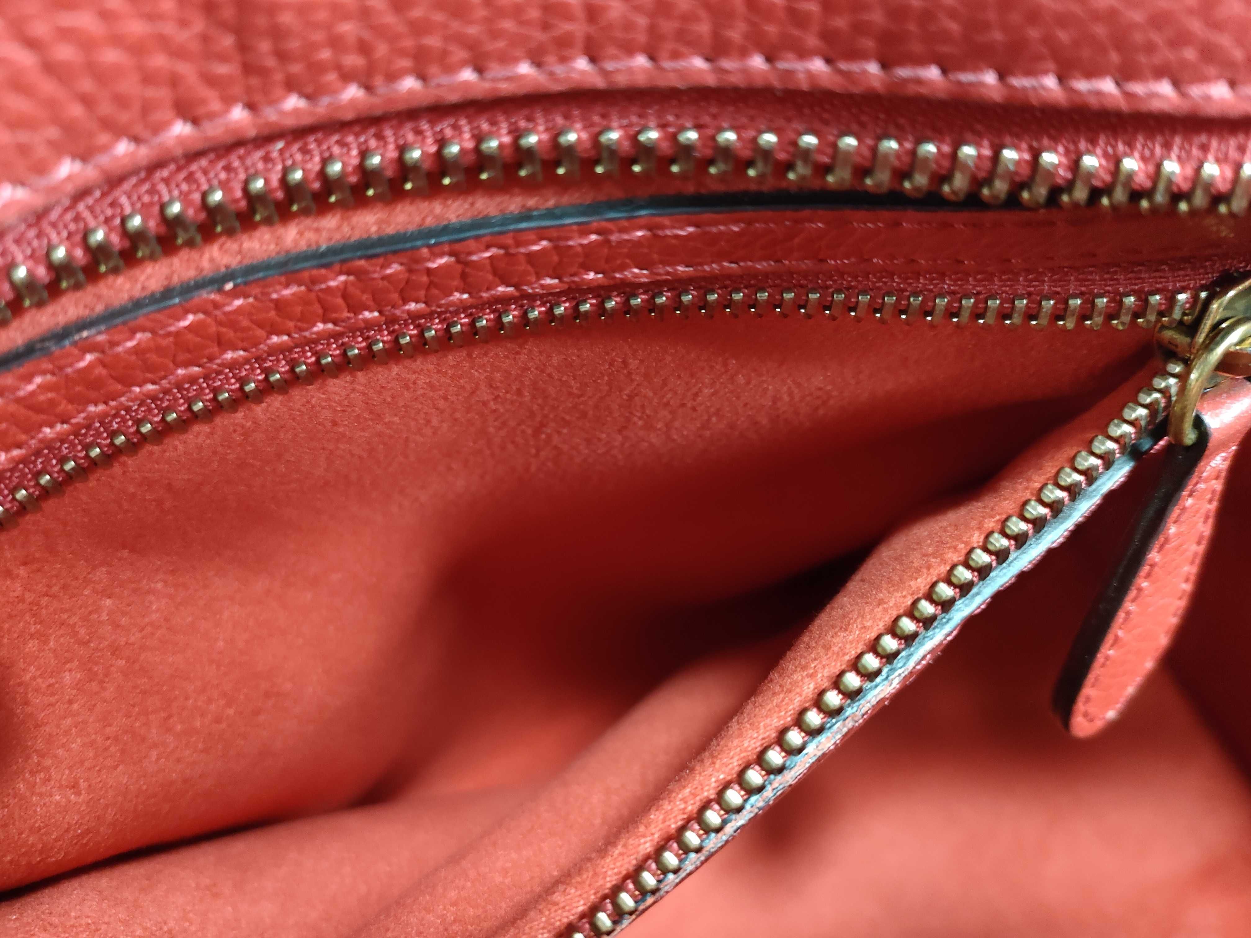 Micro Shopper Tote Bag, Leather, Red, Handbag — view 11