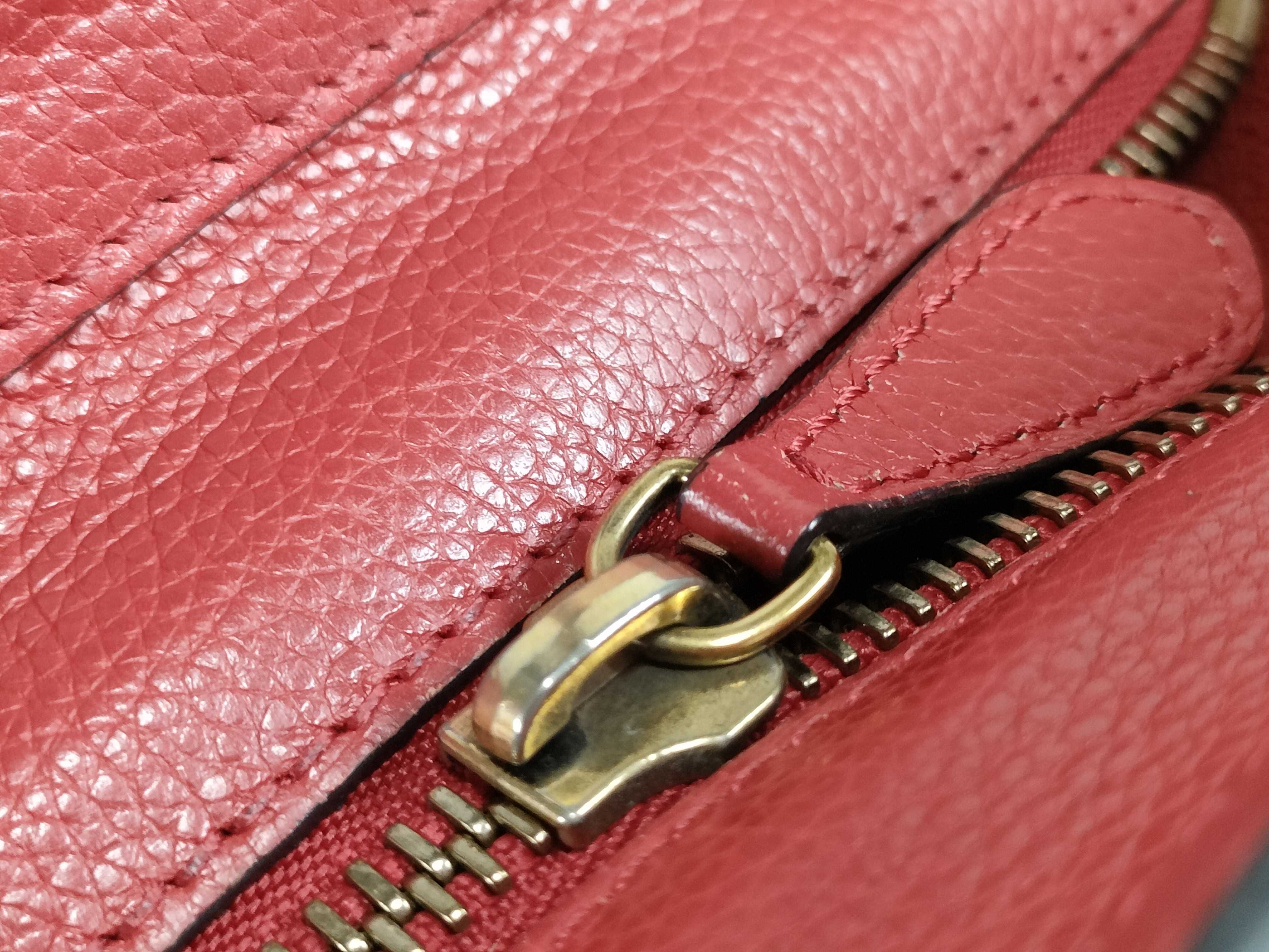 Micro Shopper Tote Bag, Leather, Red, Handbag — view 15