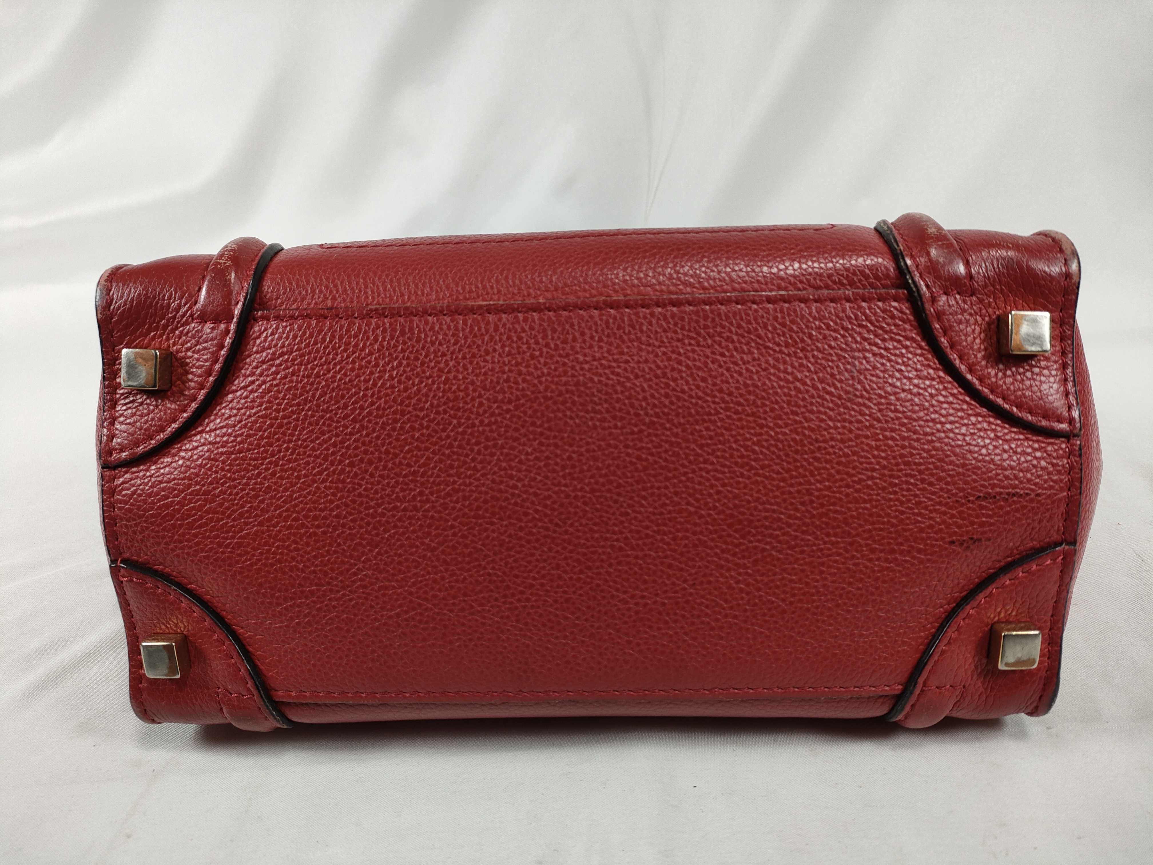 Micro Shopper Tote Bag, Leather, Red, Handbag — view 8