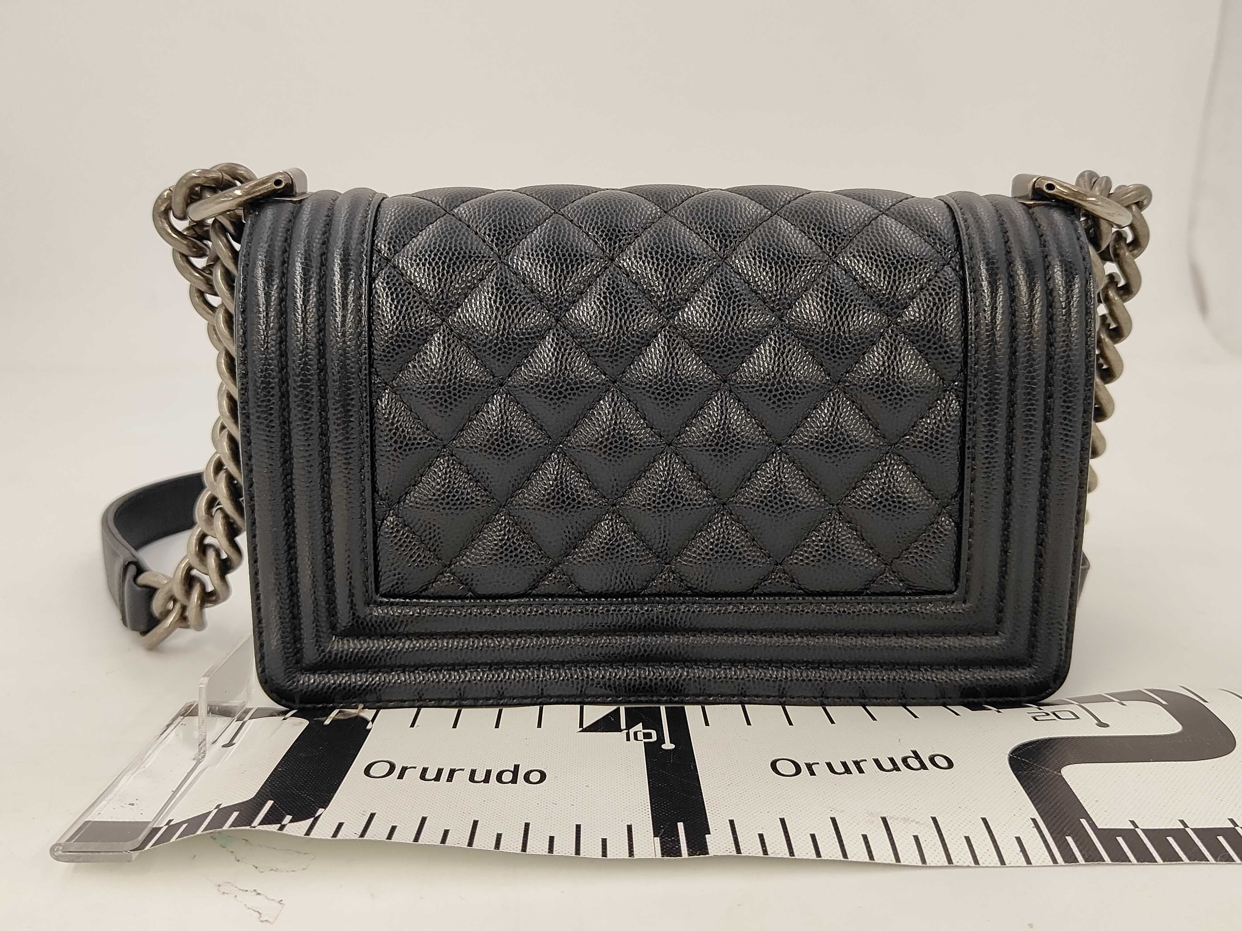 Boy Chanel Caviar Skin Chain Shoulder Bag with Antique Silver Hardware, Black Shoulder Bag — view 2