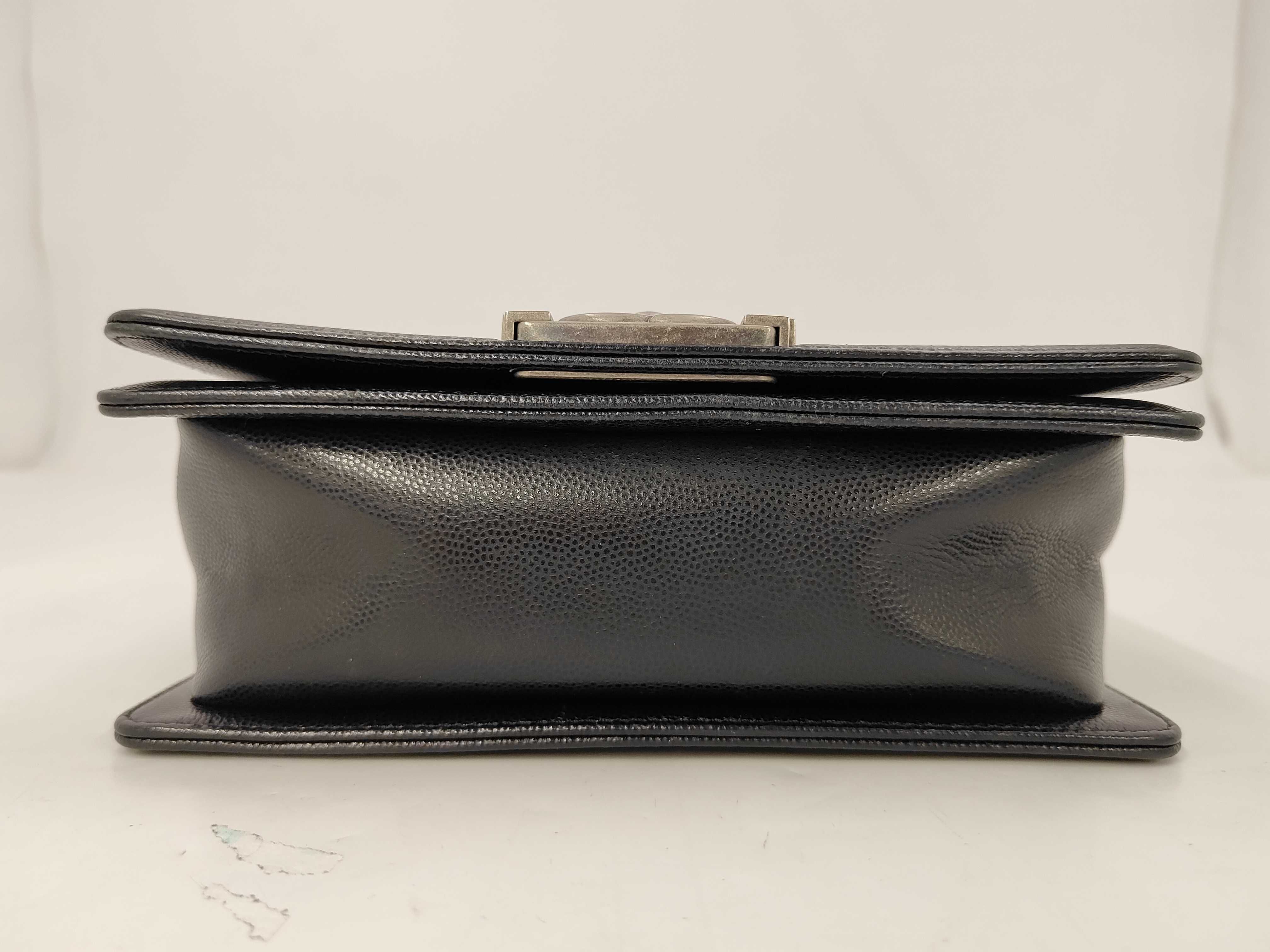 Boy Chanel Caviar Skin Chain Shoulder Bag with Antique Silver Hardware, Black Shoulder Bag — view 3