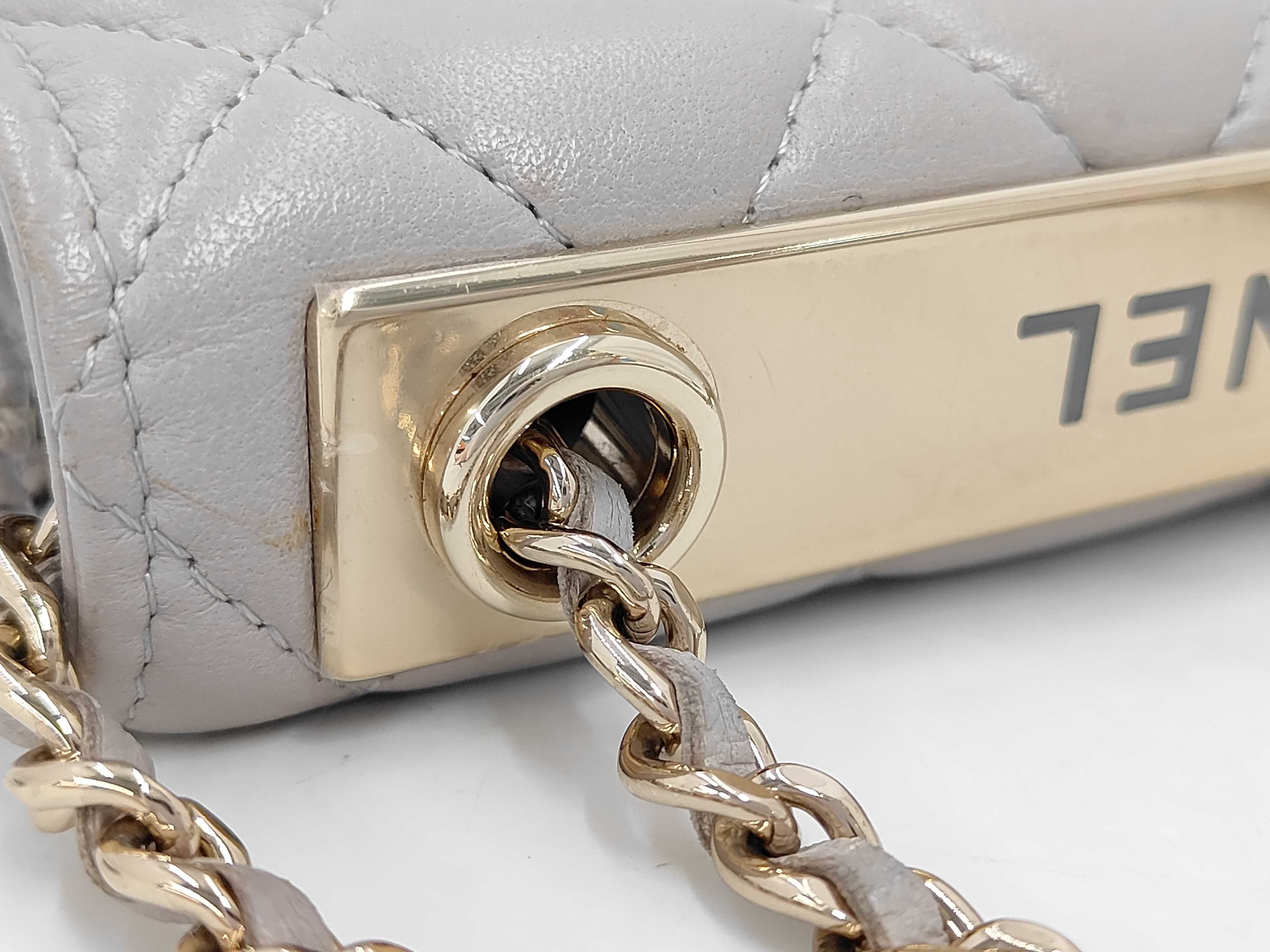 Trendy CC Random Number Grey Chain Shoulder Bag, Matelassé, with some protective film still attached. — view 12