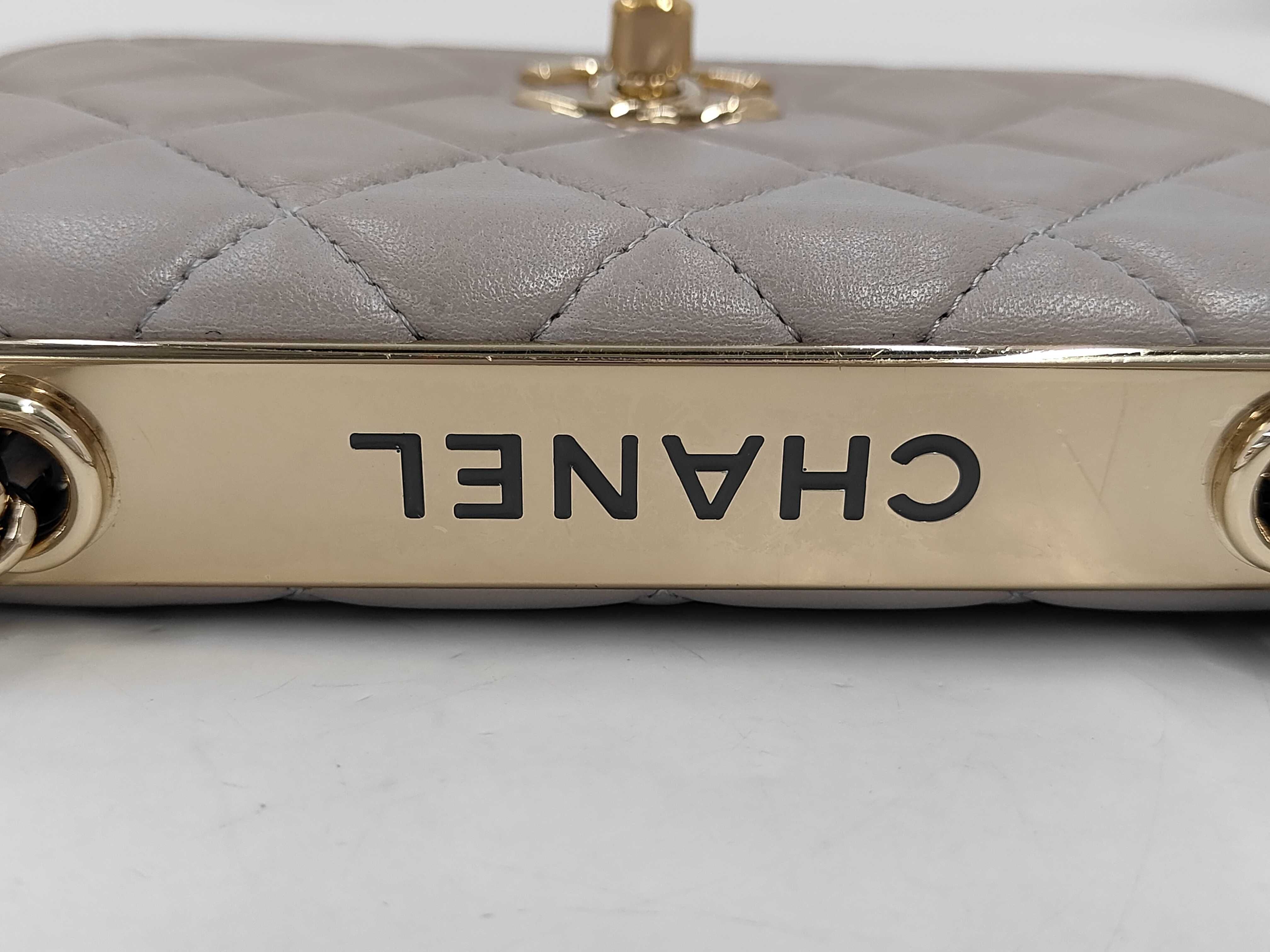 Trendy CC Random Number Grey Chain Shoulder Bag, Matelassé, with some protective film still attached. — view 13