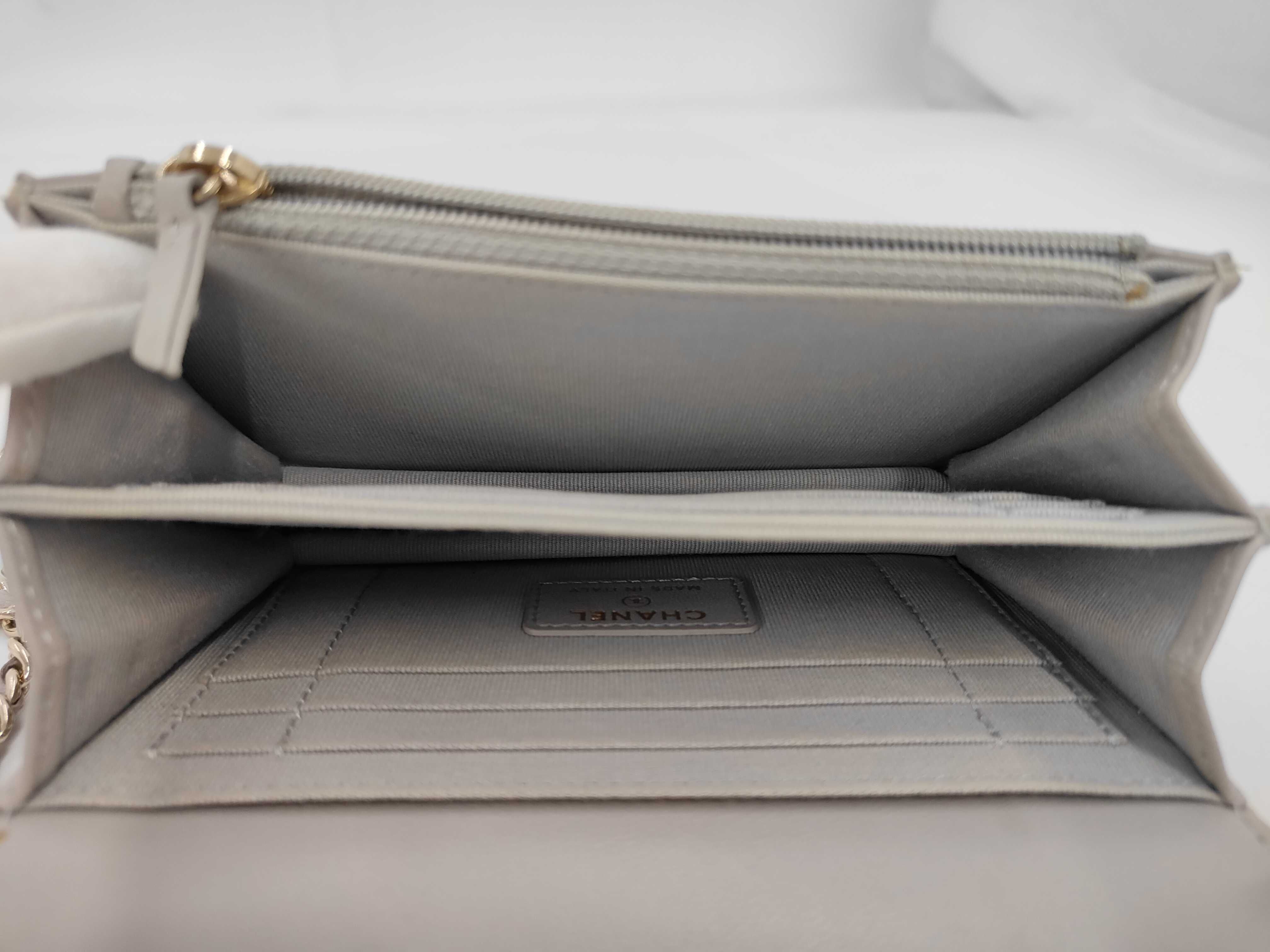 Trendy CC Random Number Grey Chain Shoulder Bag, Matelassé, with some protective film still attached. — view 5