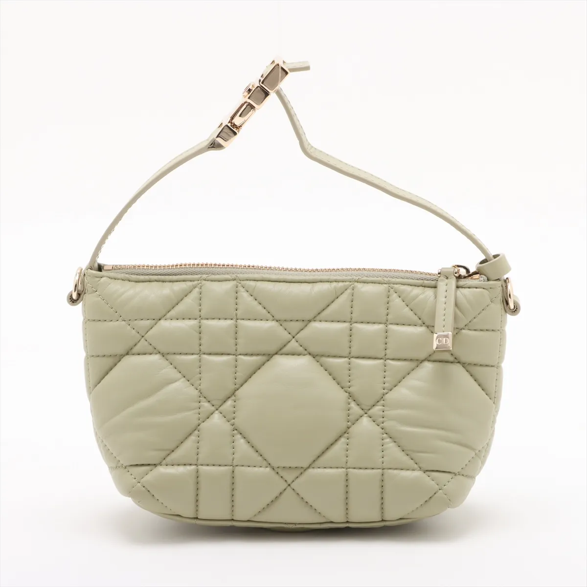 Cannage Nomad Pouch Leather Handbag Green — view 2