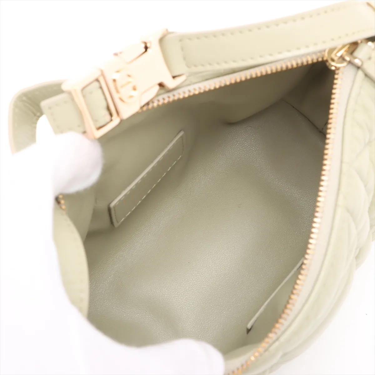 Cannage Nomad Pouch Leather Handbag Green — view 7