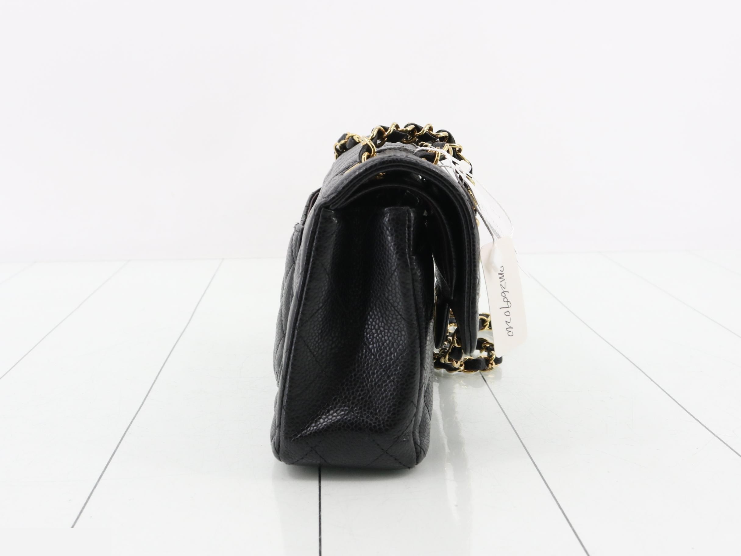 Matelassé 23 Caviar Skin Double Flap Double Chain Shoulder Bag — view 4