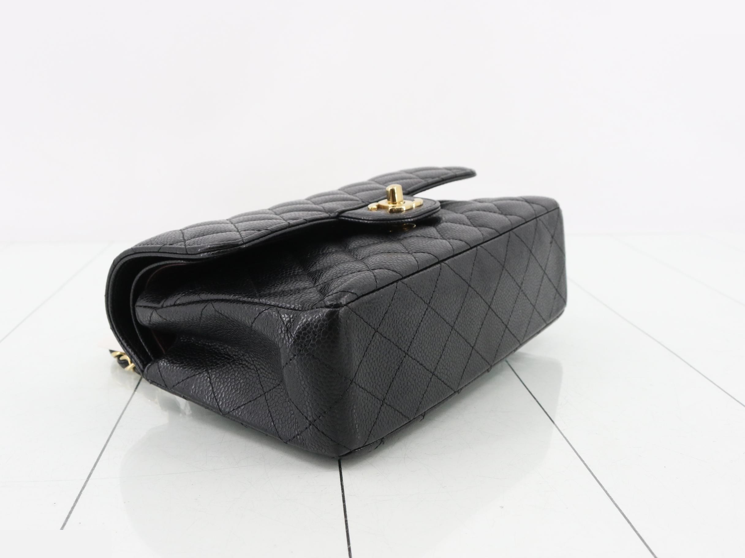 Matelassé 23 Caviar Skin Double Flap Double Chain Shoulder Bag — view 5