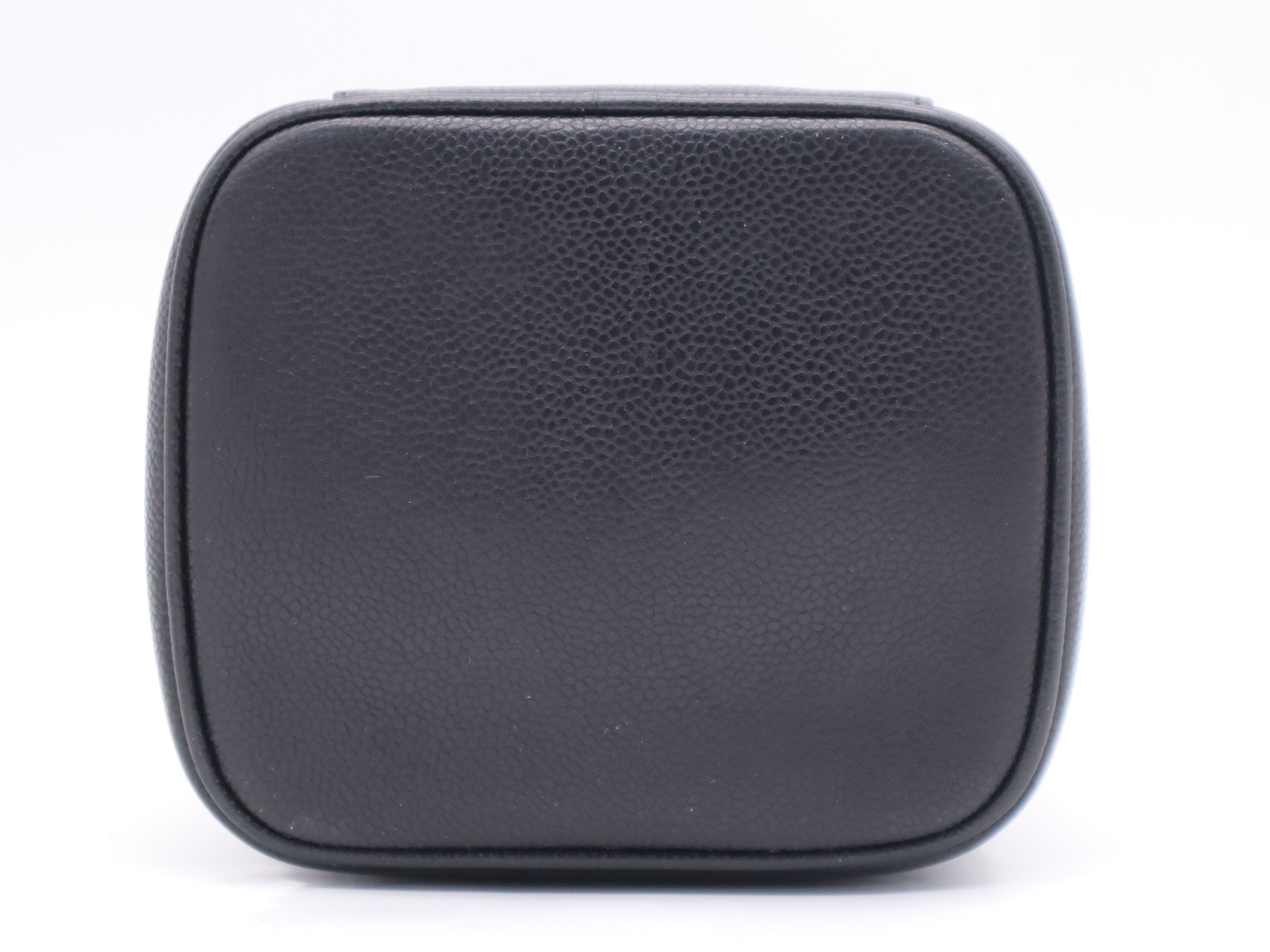 Caviar leather vanity bag with Coco Mark logo, black, gold hardware. — view 4