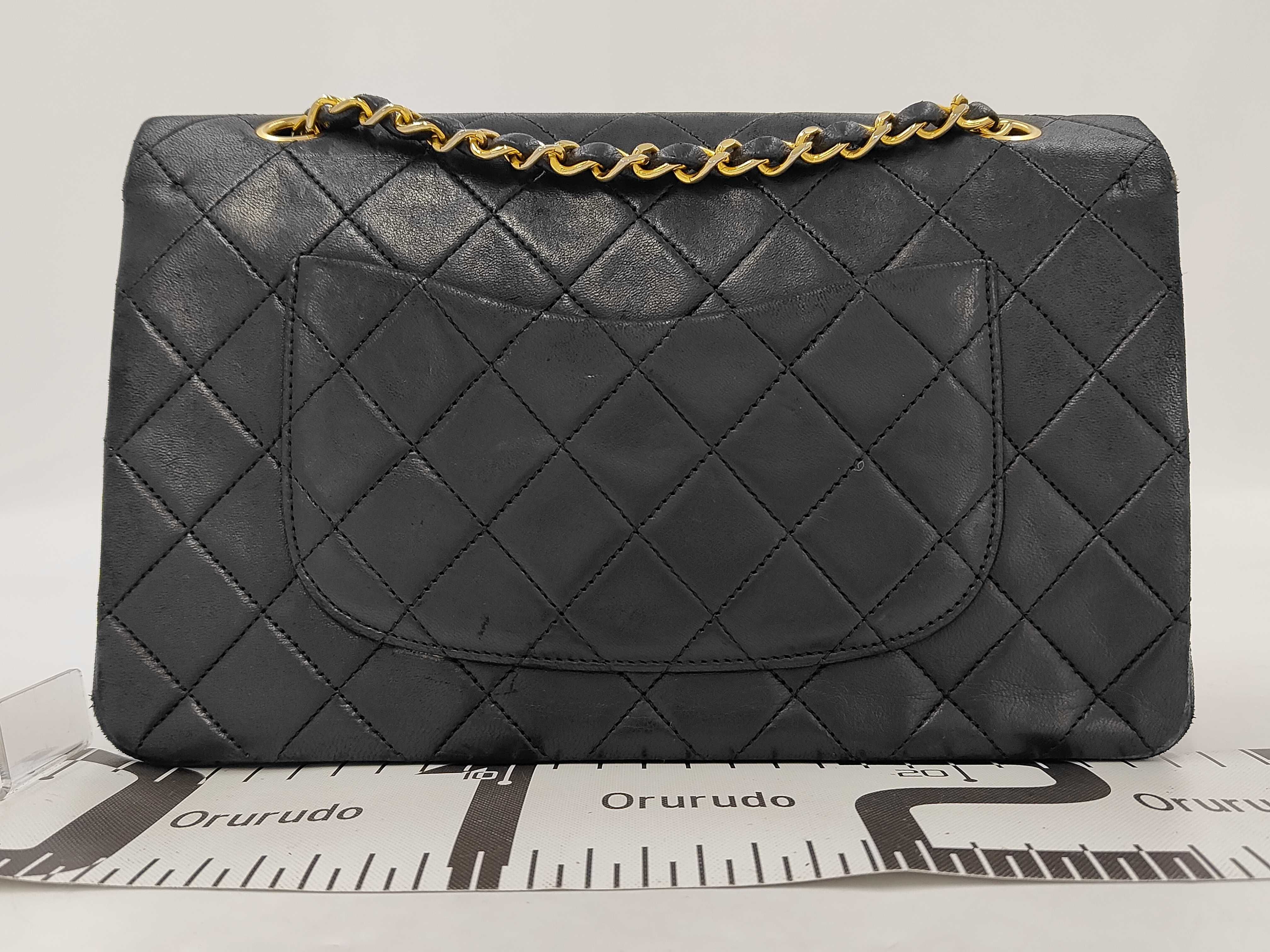 Lambskin Matelassé Double Flap Double Chain Shoulder Bag — view 2