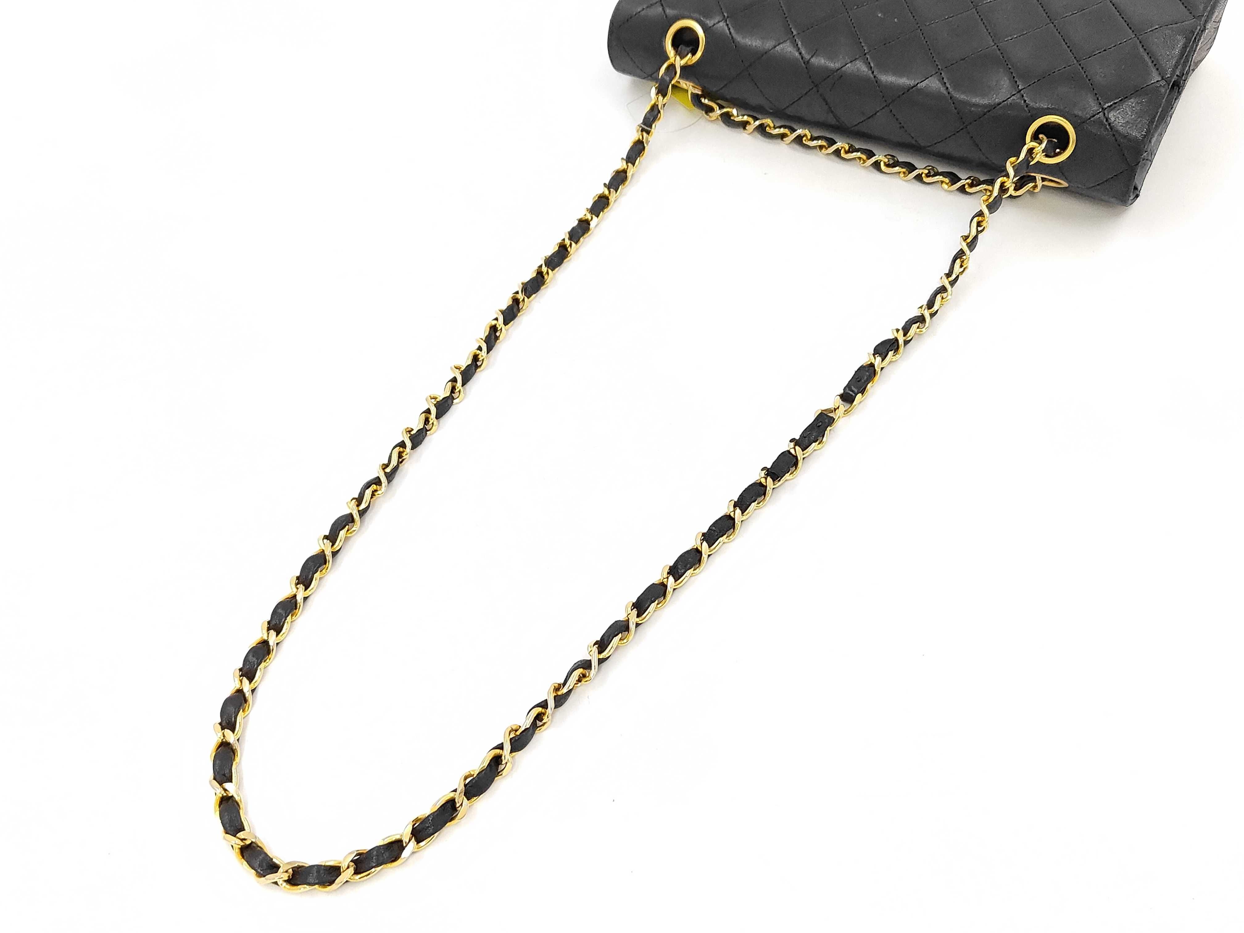 Lambskin Matelassé Double Flap Double Chain Shoulder Bag — view 3