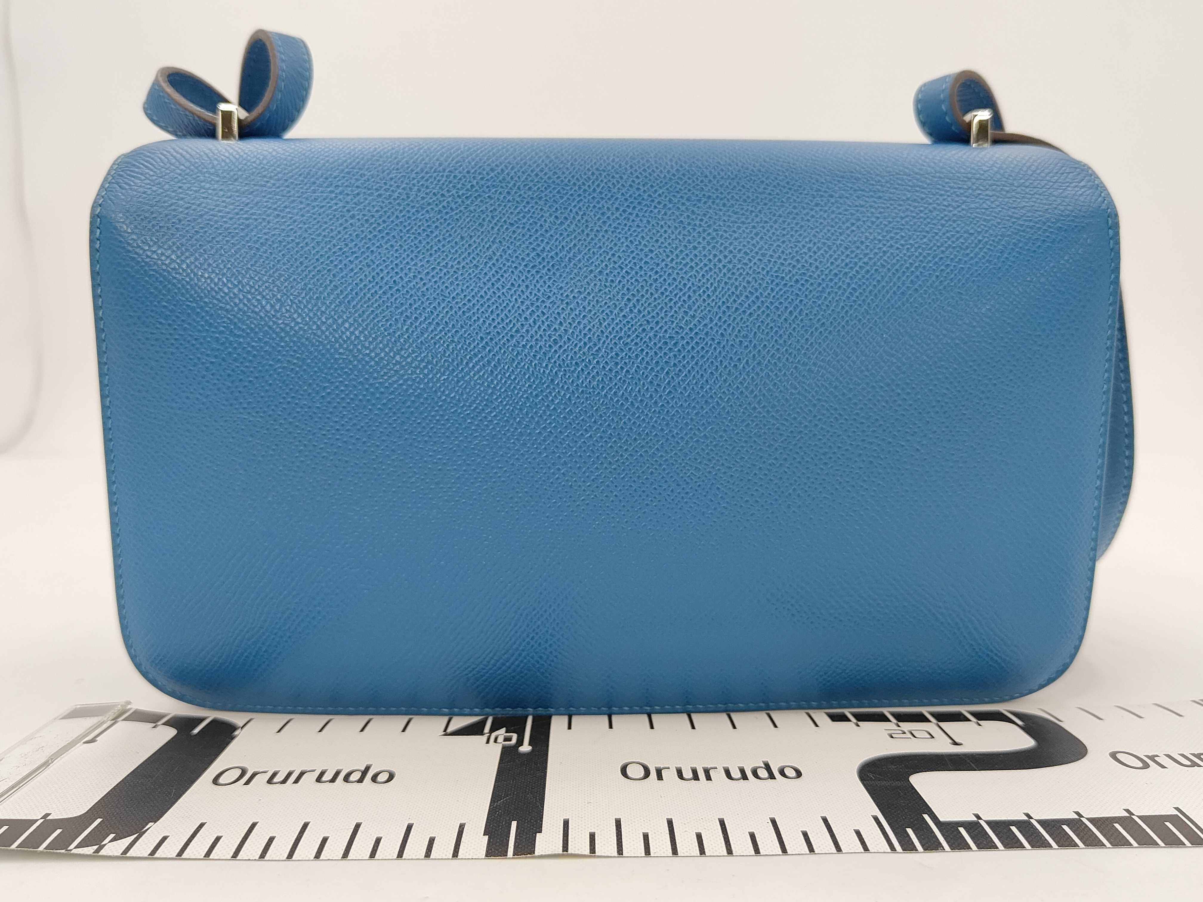 Constance Elan Shoulder Bag O stamp (2011 production) Leather Blue Shoulder Bag — view 2