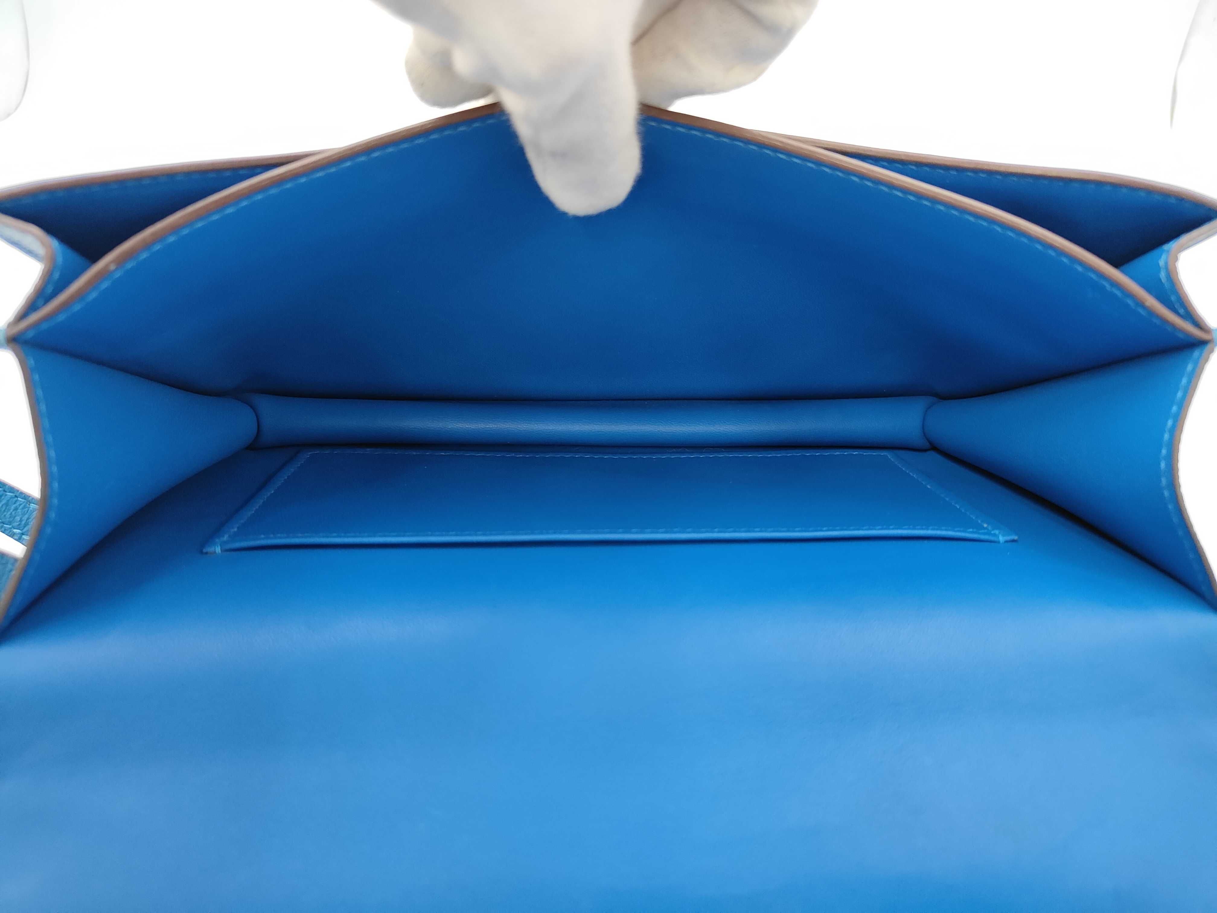 Constance Elan Shoulder Bag O stamp (2011 production) Leather Blue Shoulder Bag — view 12