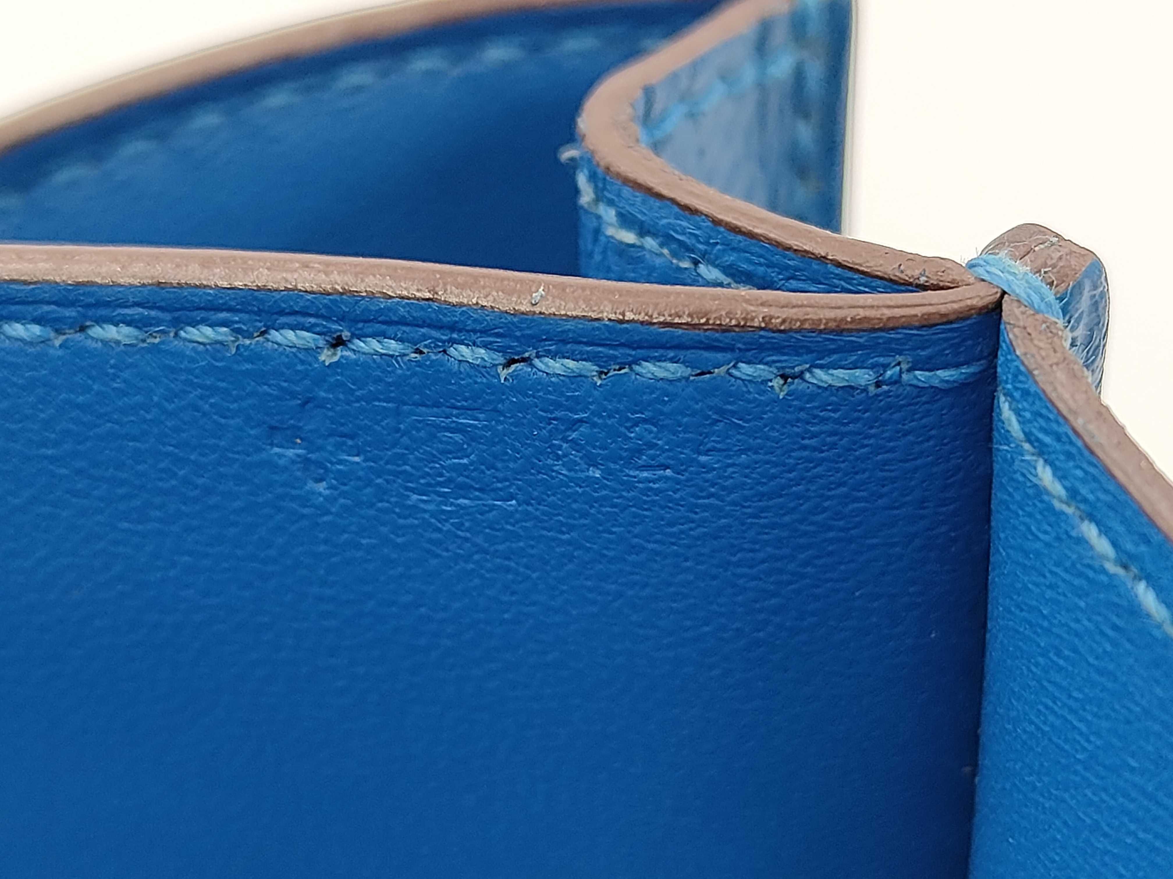 Constance Elan Shoulder Bag O stamp (2011 production) Leather Blue Shoulder Bag — view 14
