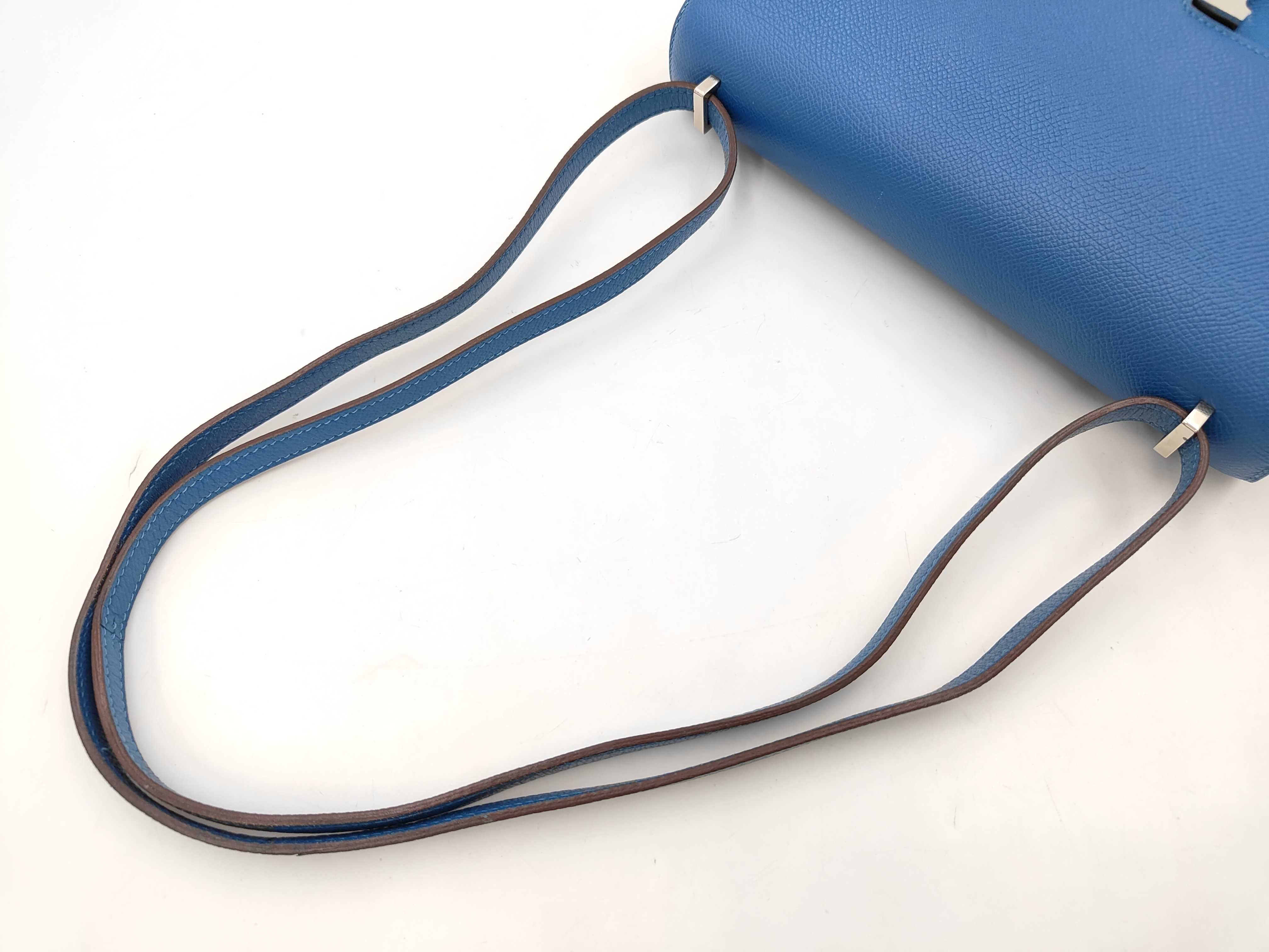 Constance Elan Shoulder Bag O stamp (2011 production) Leather Blue Shoulder Bag — view 7