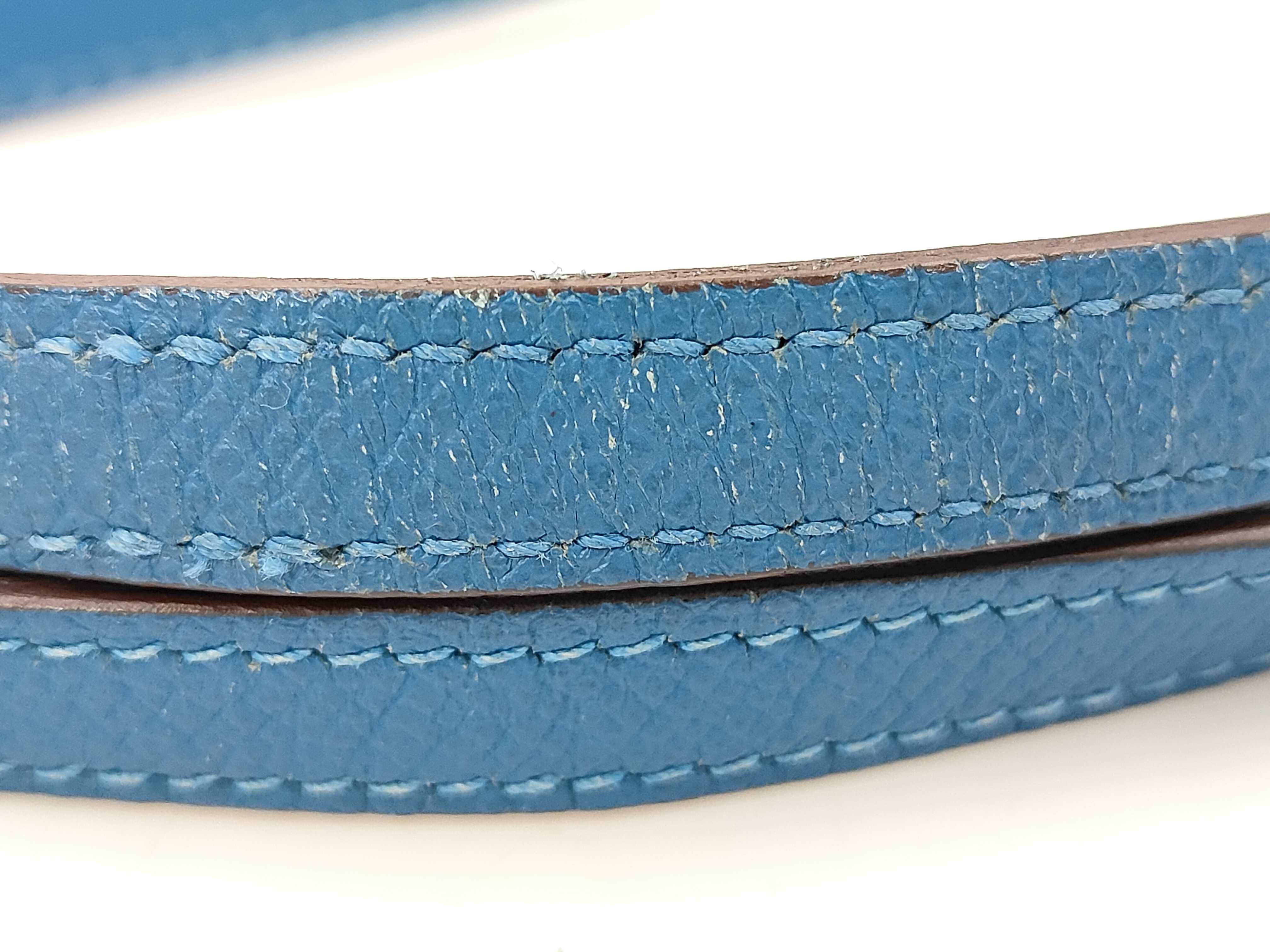 Constance Elan Shoulder Bag O stamp (2011 production) Leather Blue Shoulder Bag — view 8