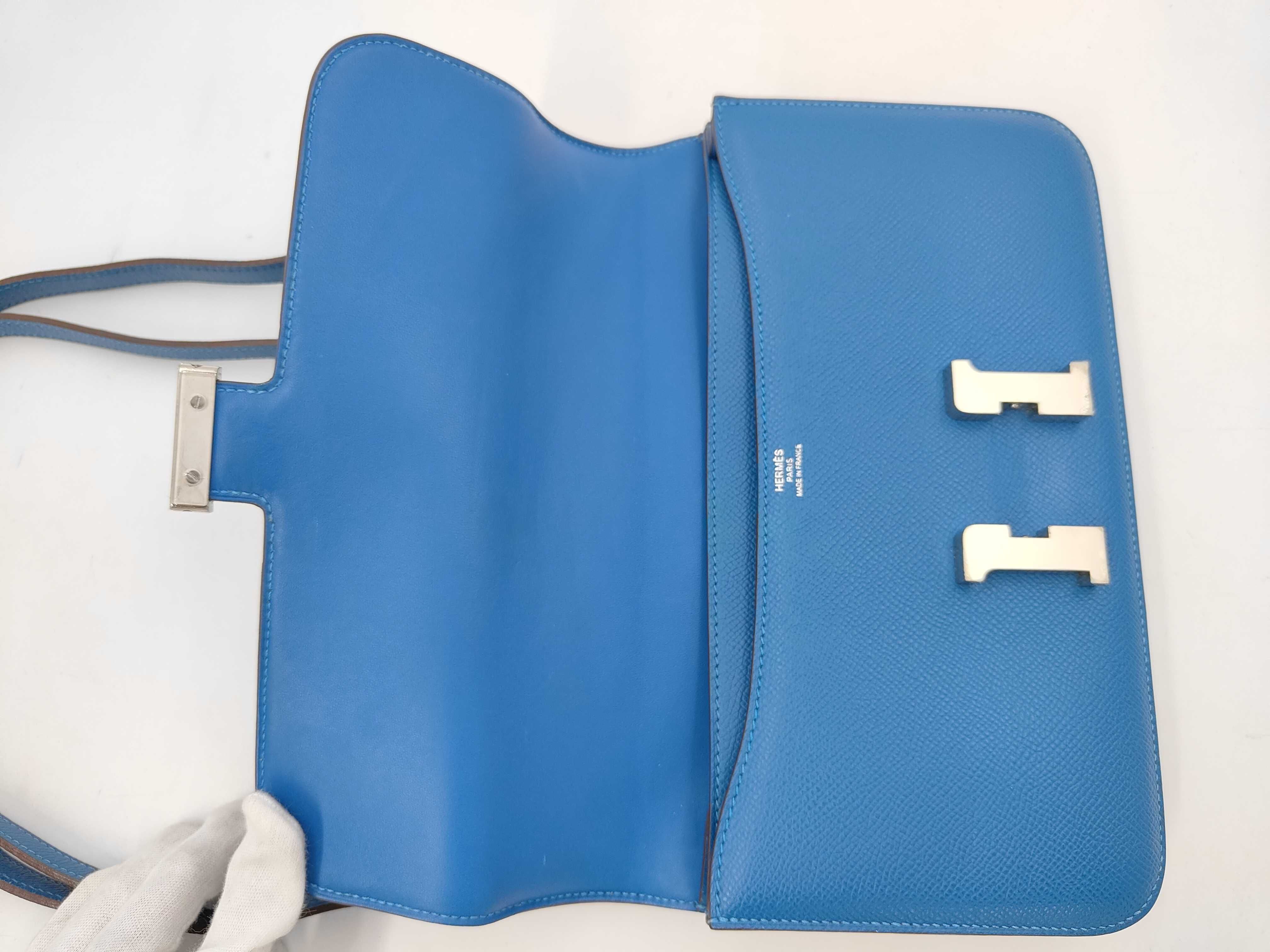 Constance Elan Shoulder Bag O stamp (2011 production) Leather Blue Shoulder Bag — view 10