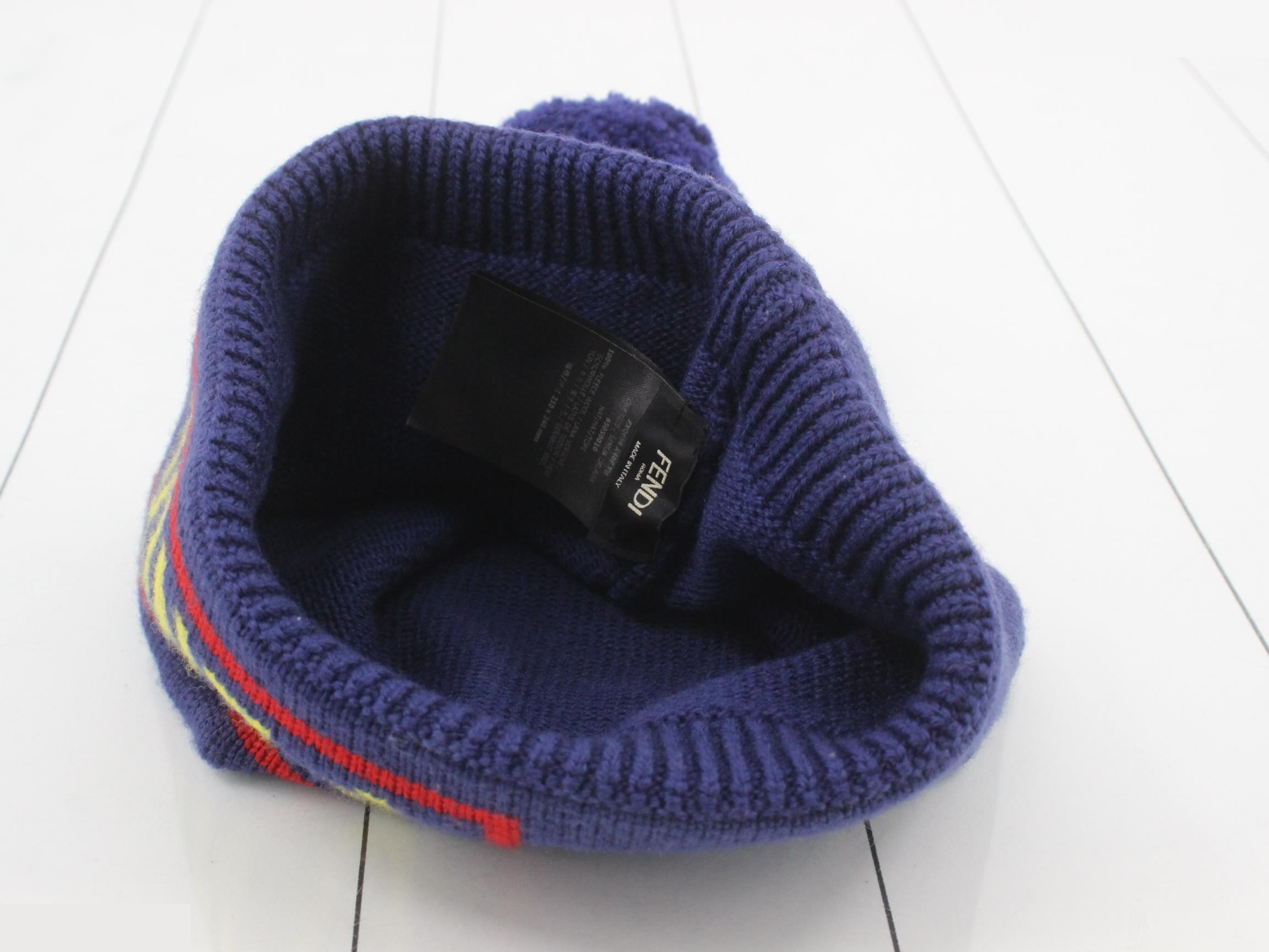 FXQ056 Logo Knit Hat, Navy — view 3