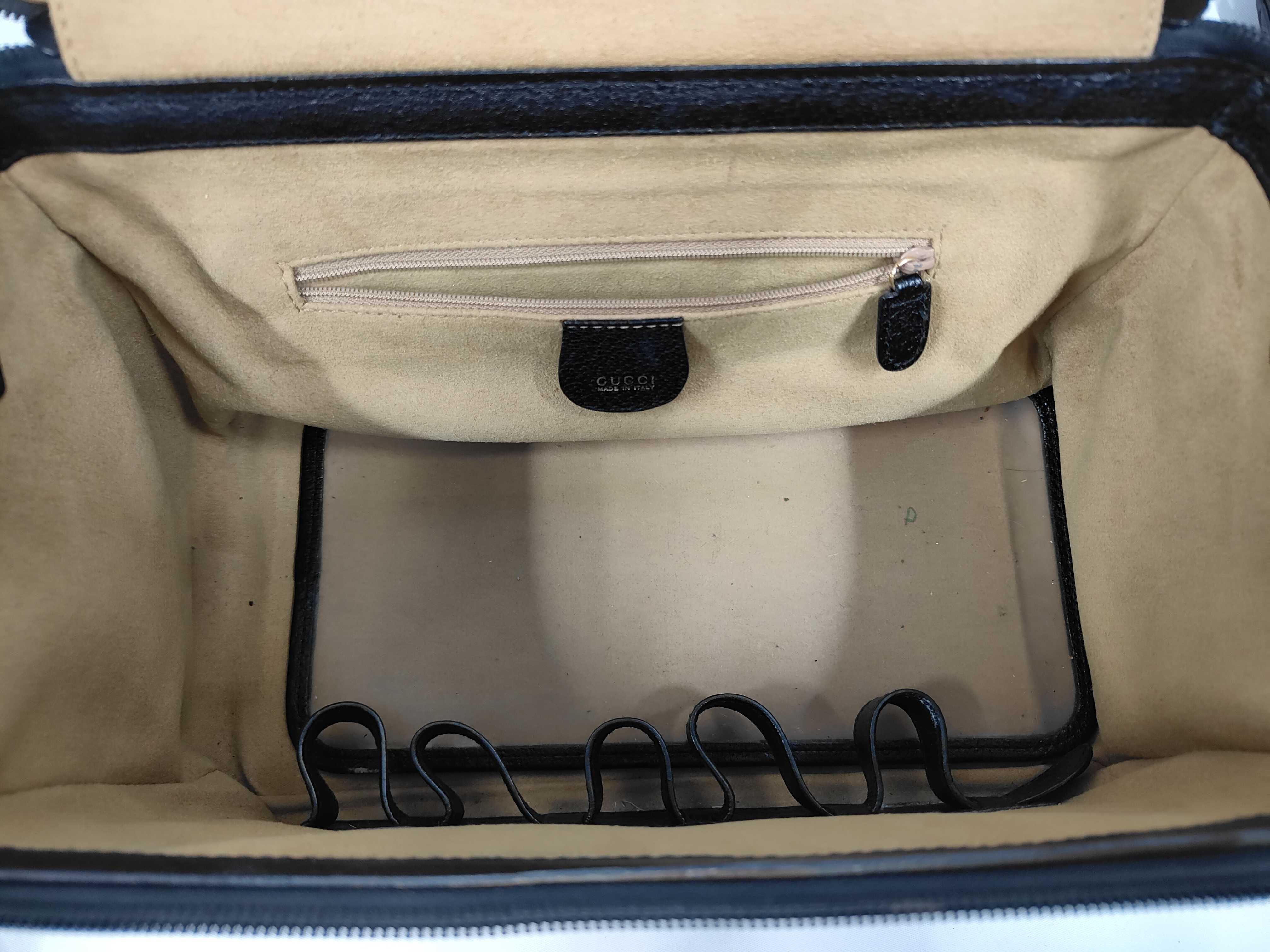 013-122-2491 Leather Bamboo Handbag, Black, Gold Hardware, with Shoulder Strap, Mirror, and Dust Bag. — view 8