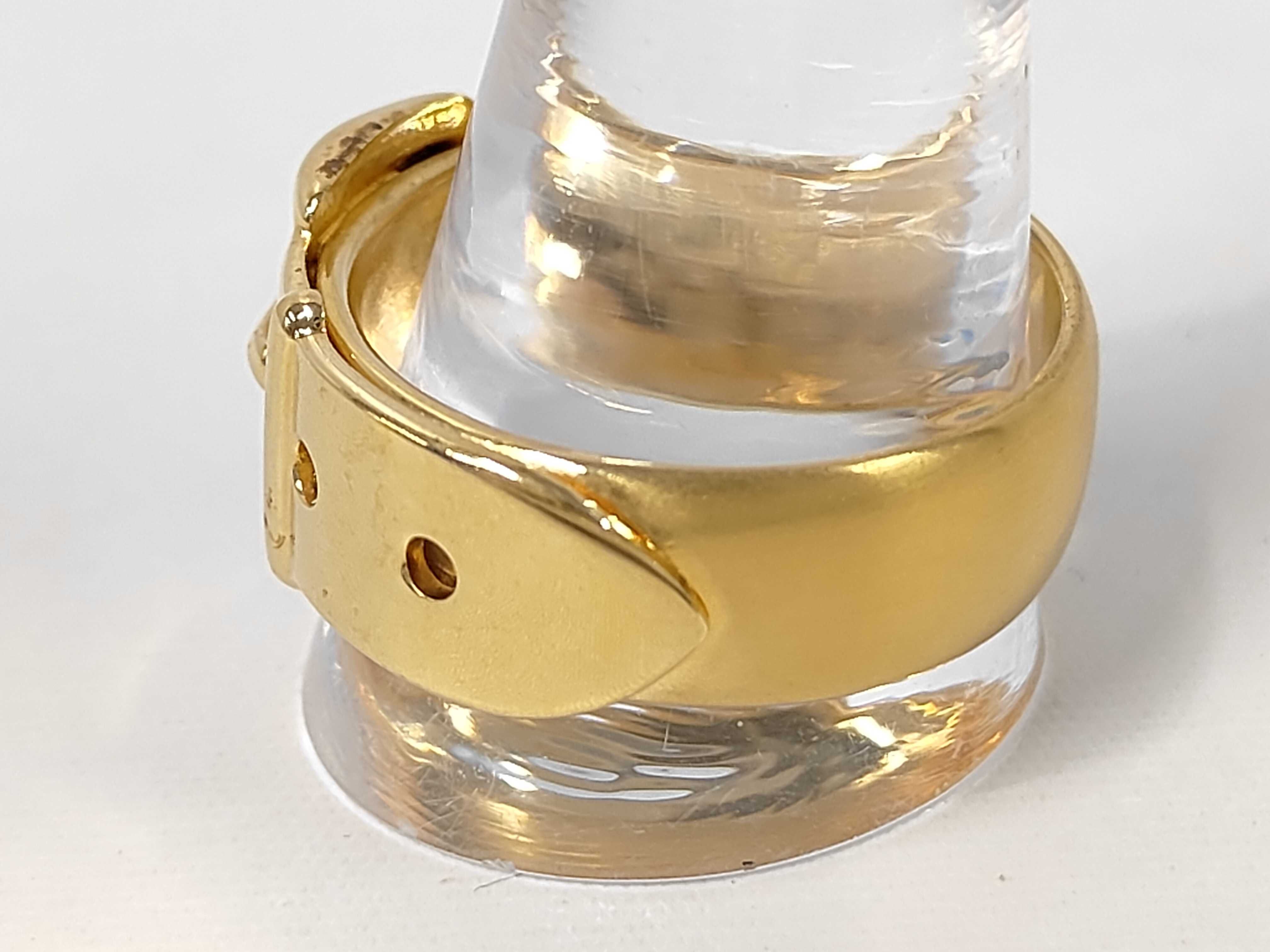 belt motif scarf ring, gold, other accessories — view 2