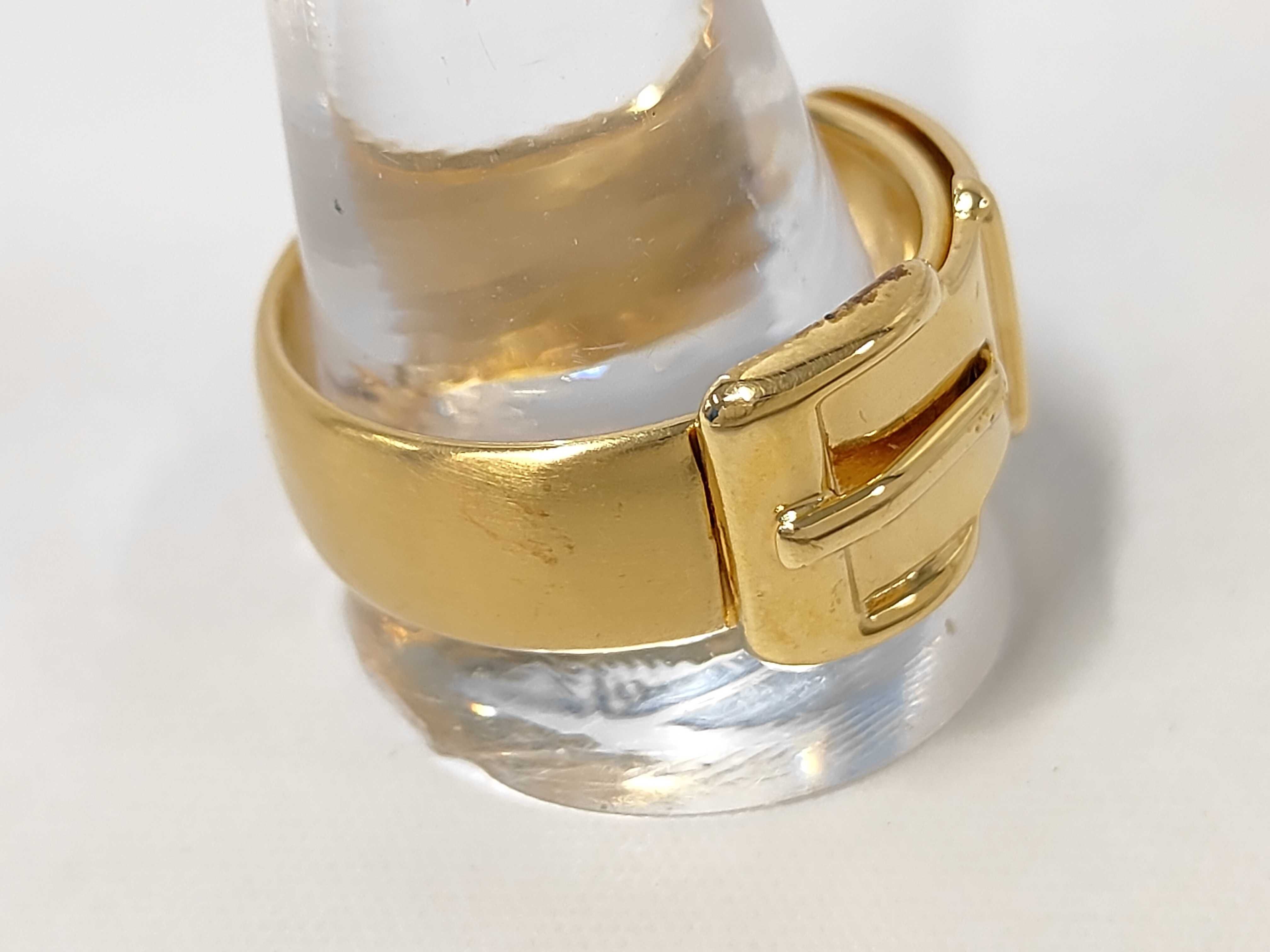 belt motif scarf ring, gold, other accessories — view 3