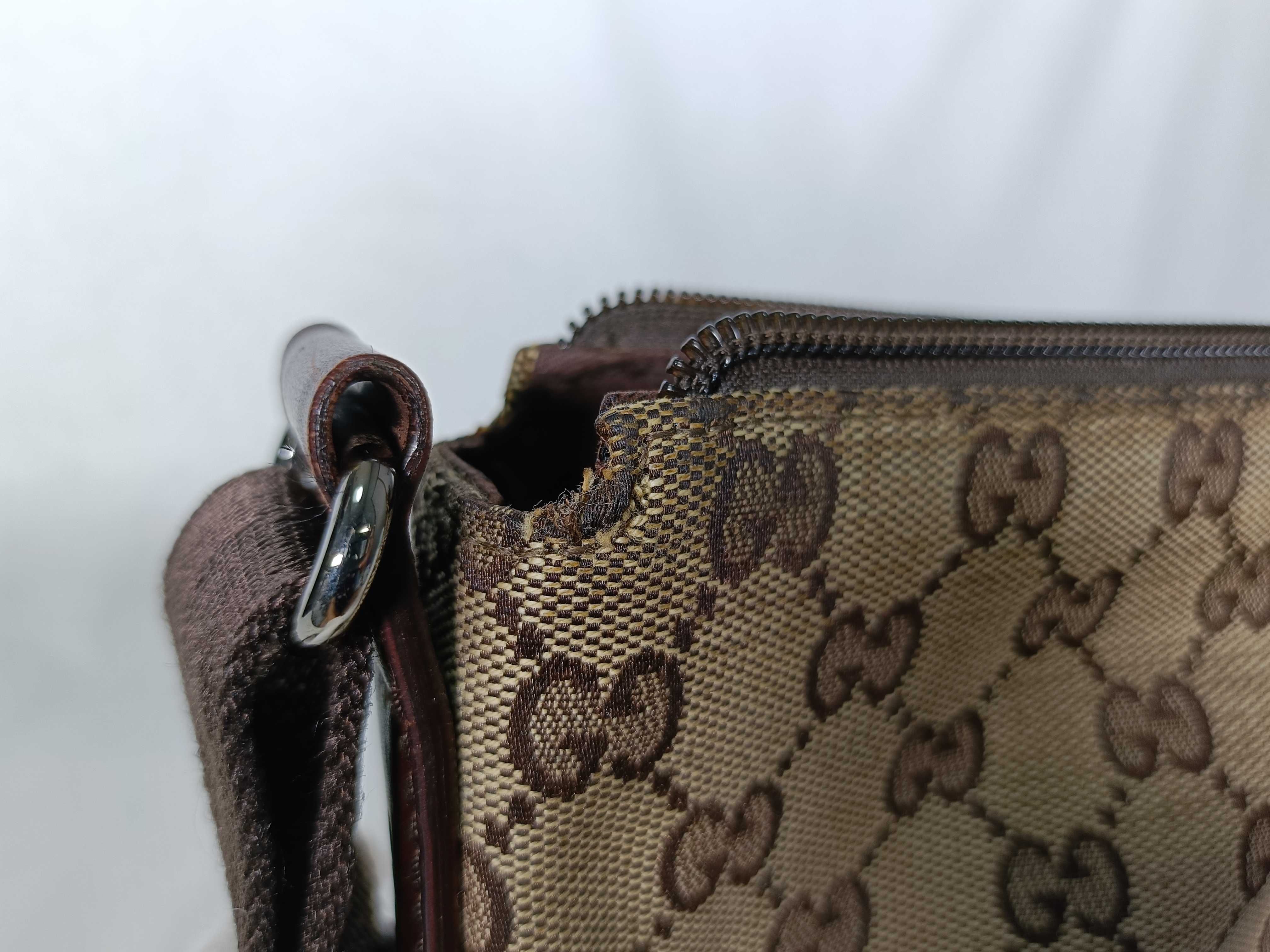 Perforated GG Canvas Shoulder Bag — view 11
