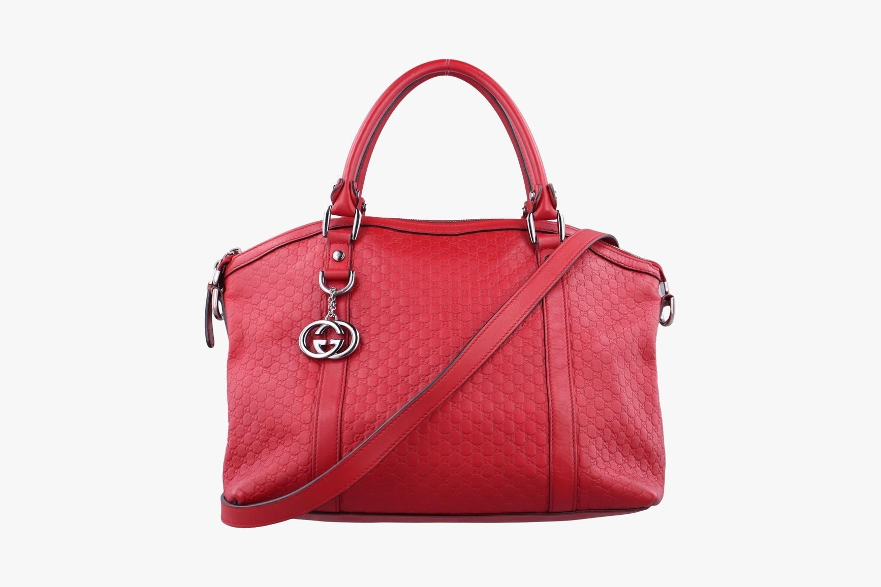 GG Charm Dome Leather Red