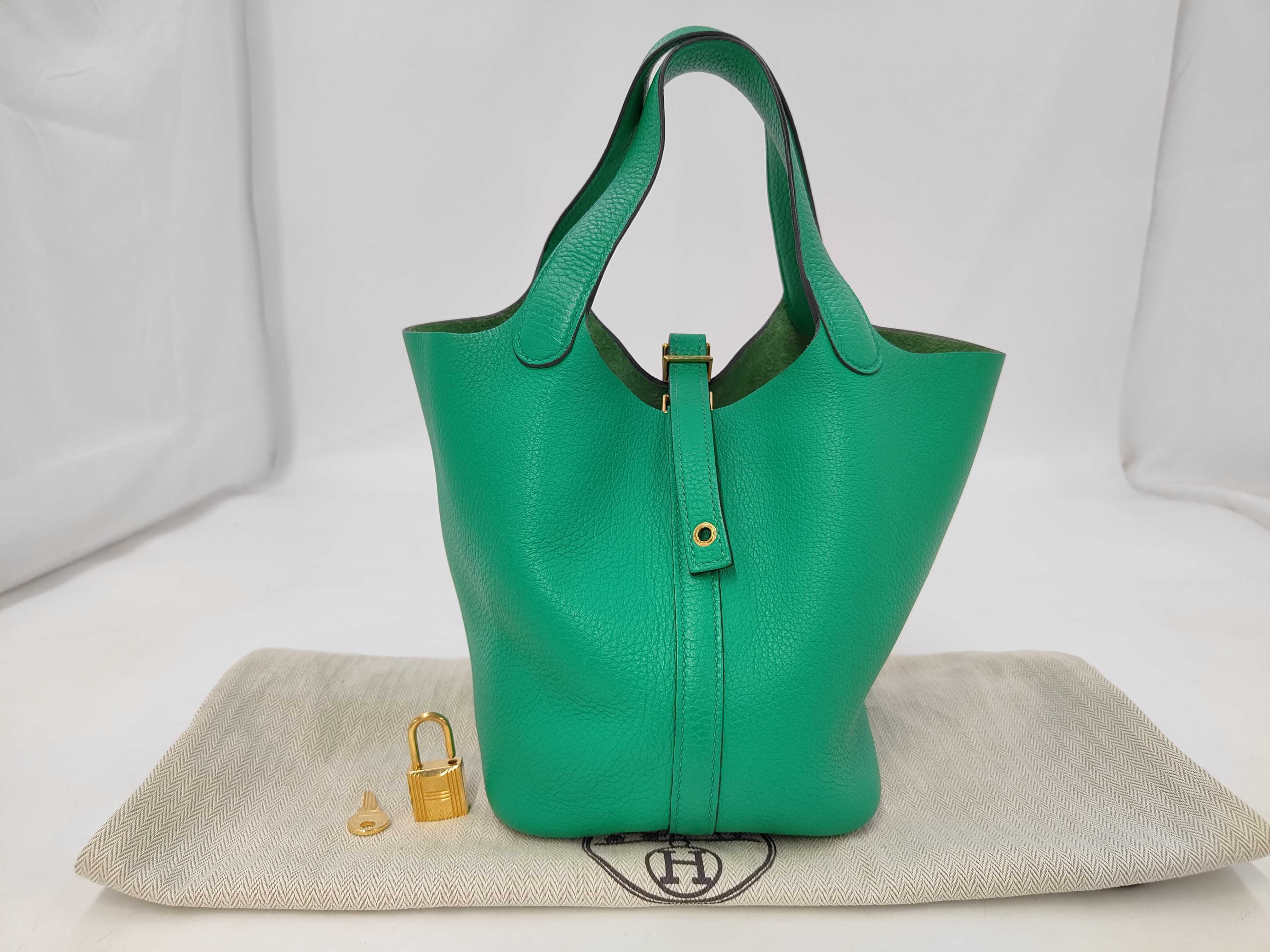 Picotin Lock PM 18cm Green Handbag